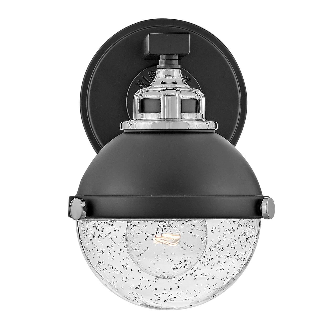 Shown in Black with Chrome finish and Clear Seedy glass