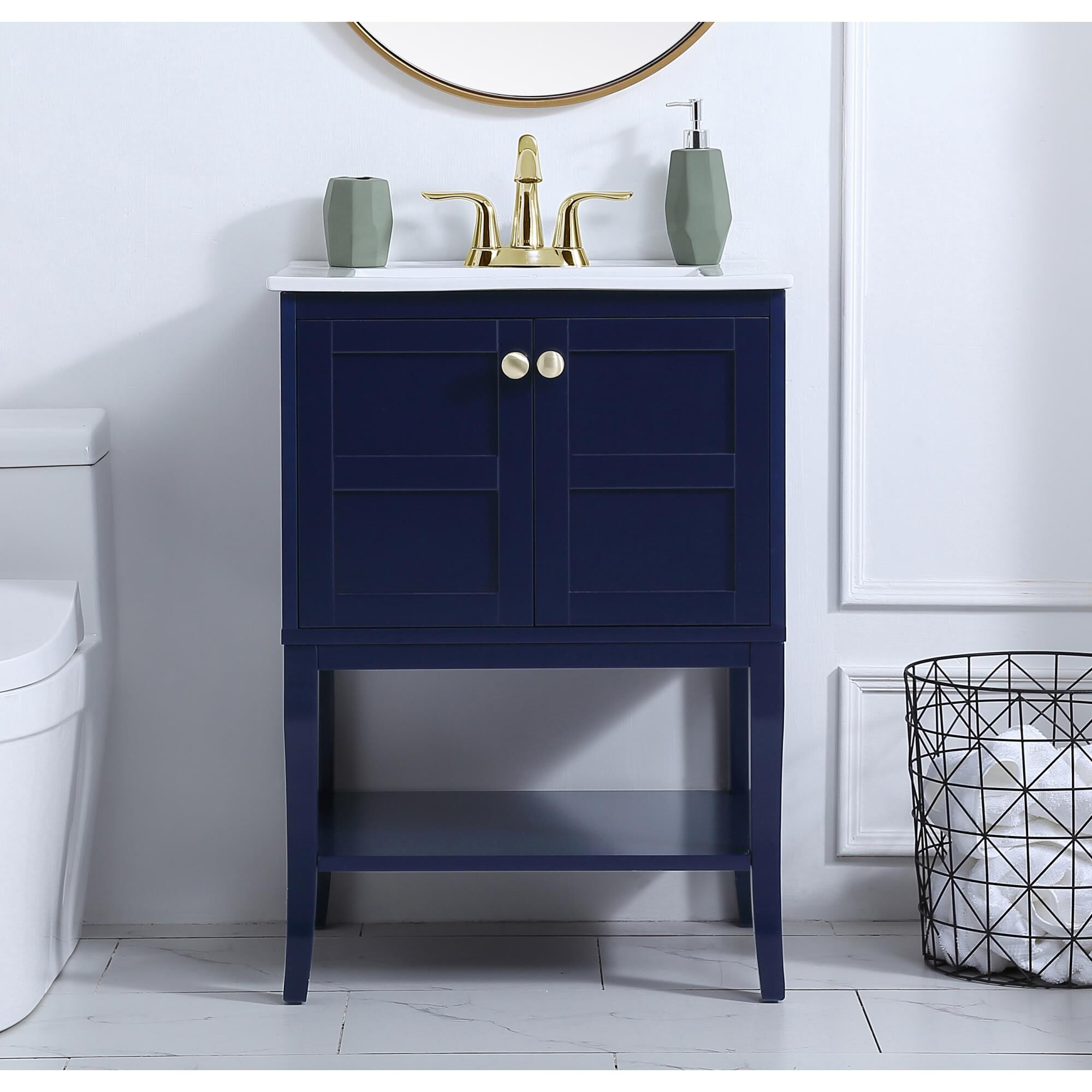 Shown in Blue And Gold With White finish