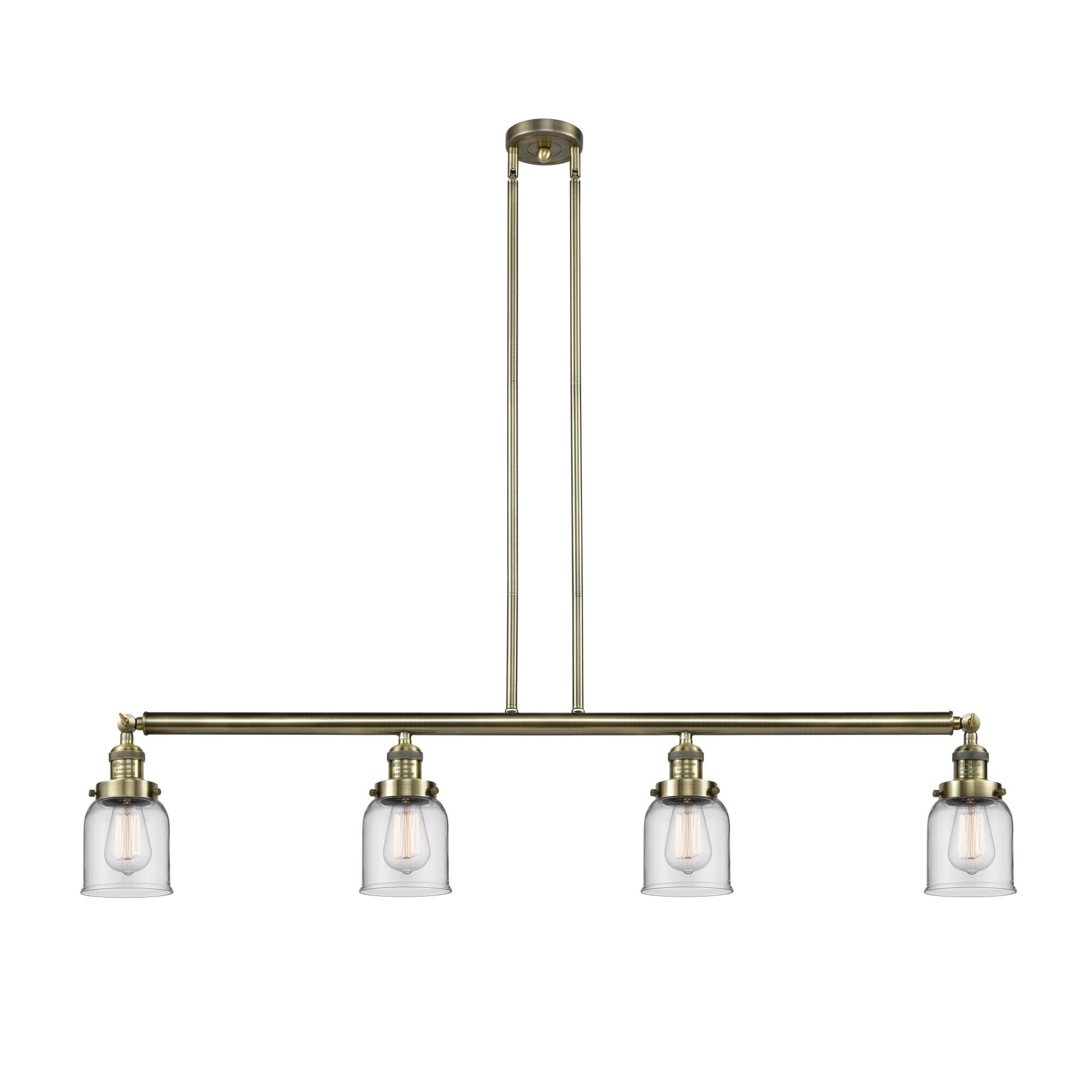 Shown in Antique Brass finish and Clear glass