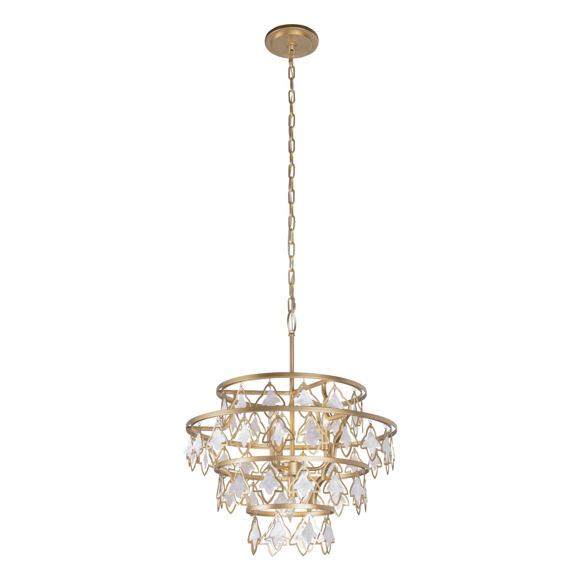 Shown in French Gold finish and White Capiz shade