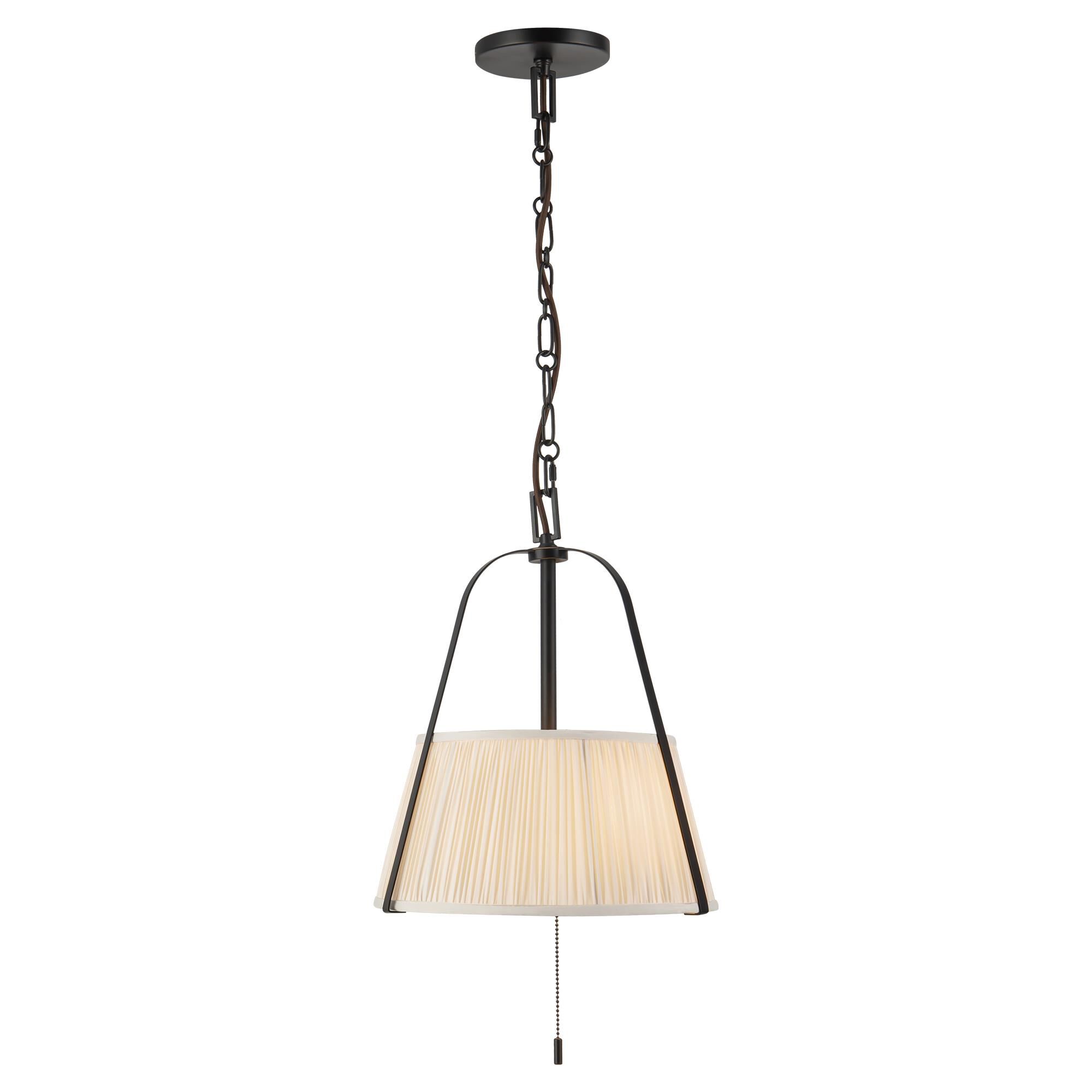 Shown in Matte Black finish and White Linen shade