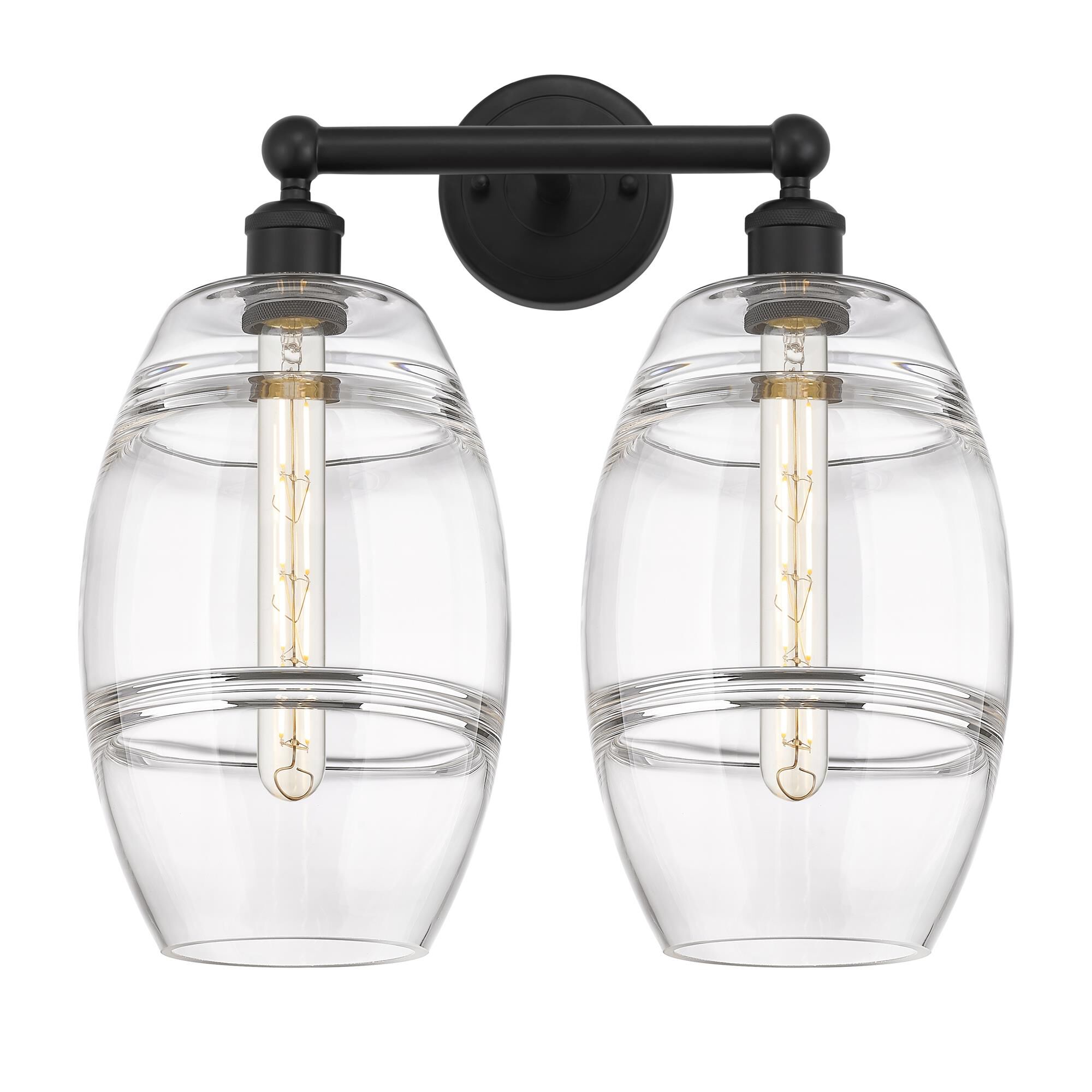 Shown in Matte Black finish and Clear glass