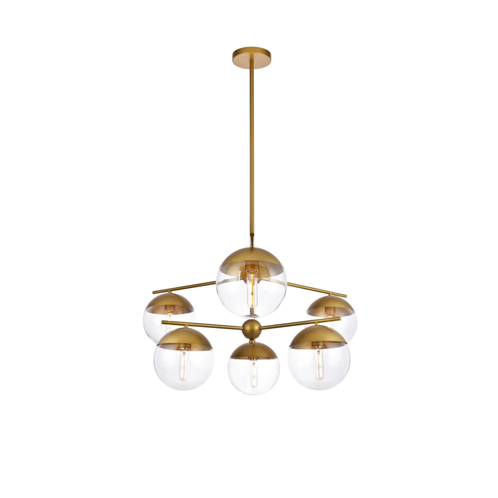 Eclipse 36 Inch 6 Light Multi Light Pendant by Elegant Lighting