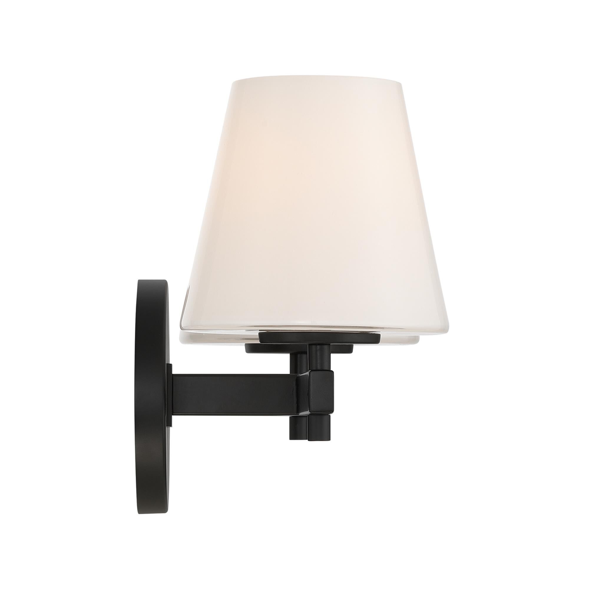 Shown in Black finish and Glass shade