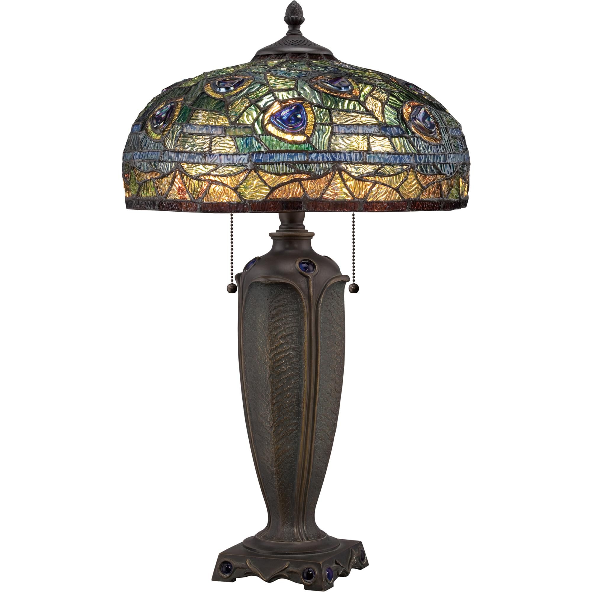 Shown with Tiffany glass