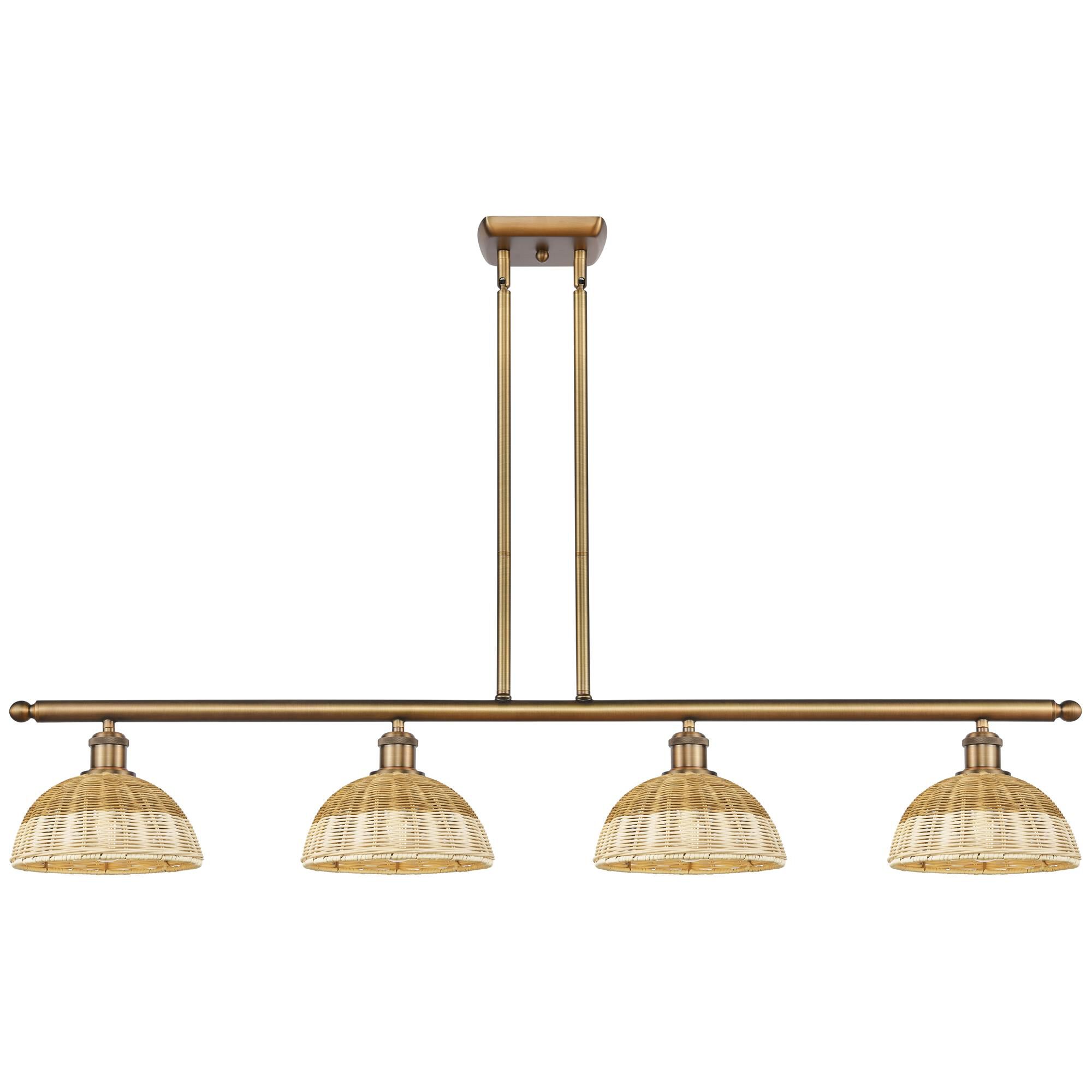 Shown in Brushed Brass finish and Natural shade