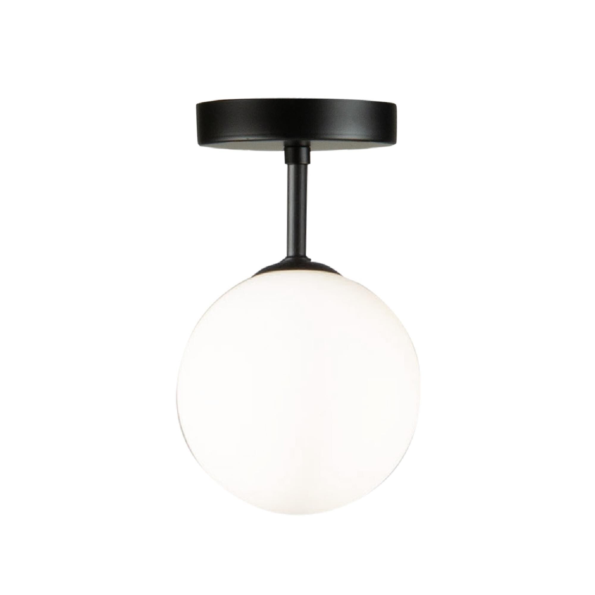 Shown in Semi Matte Black finish and Opal glass