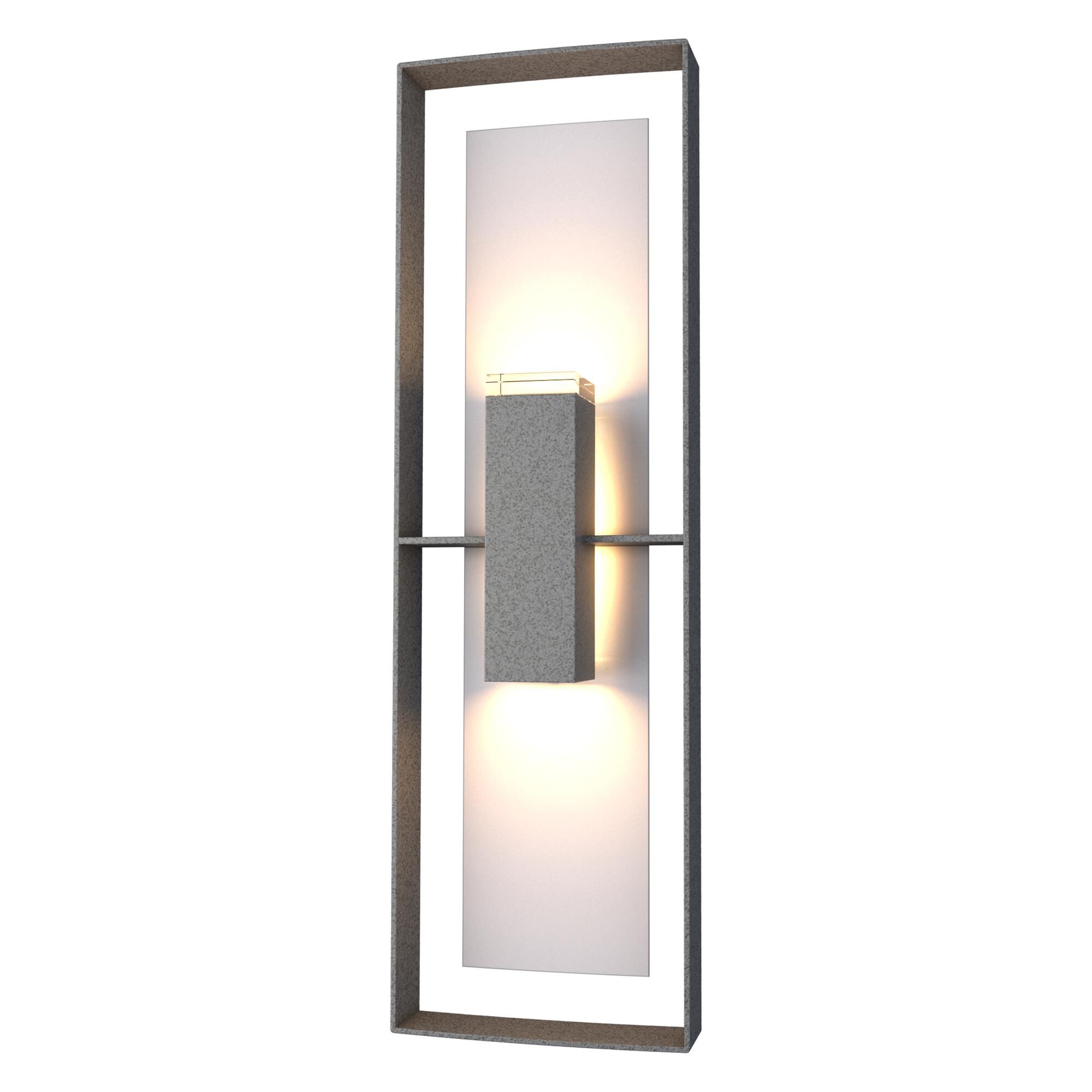 Shown in Coastal Natural Iron finish and Clear glass and Coastal Burnished Steel accent