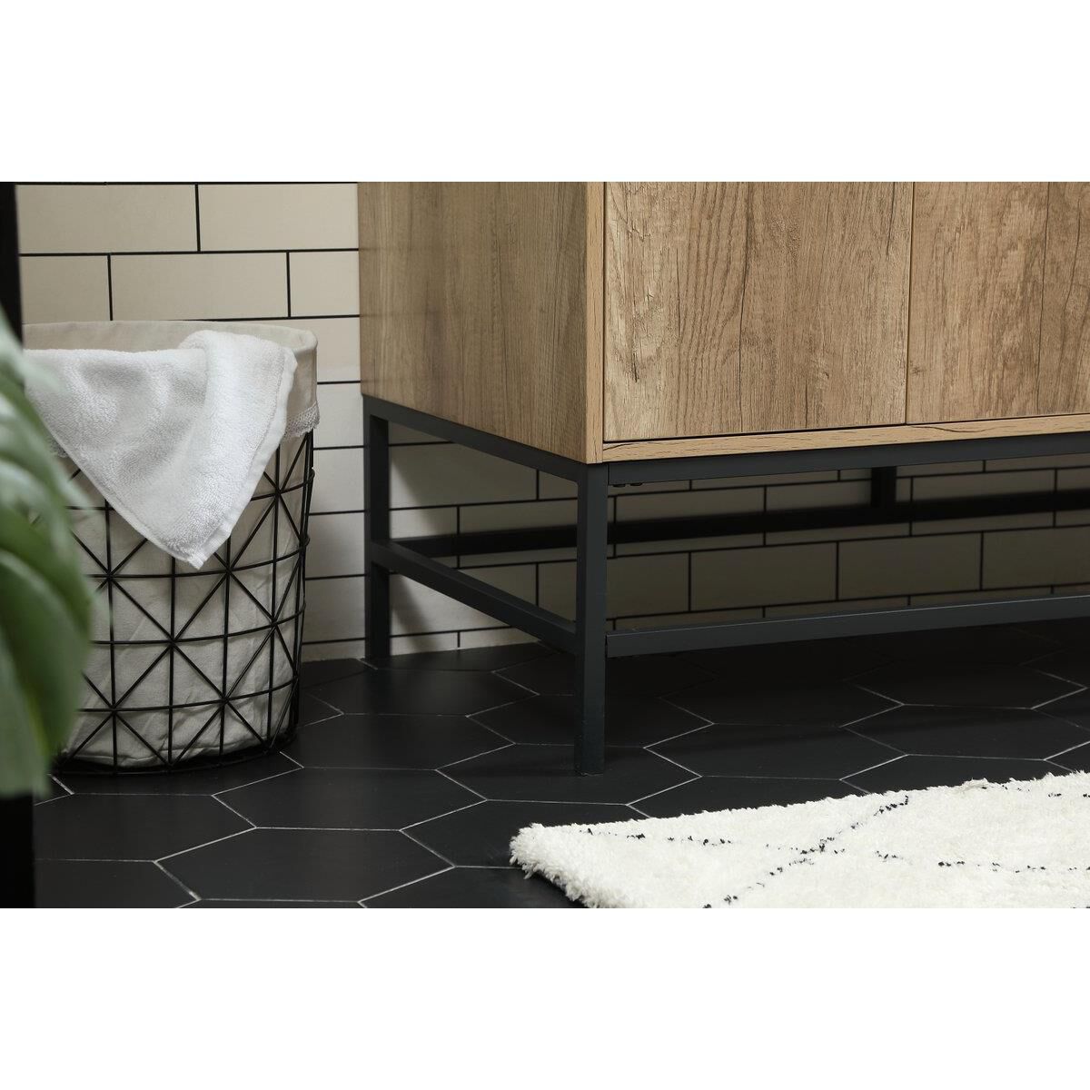 Shown in Natural Oak finish and With Backsplash accent