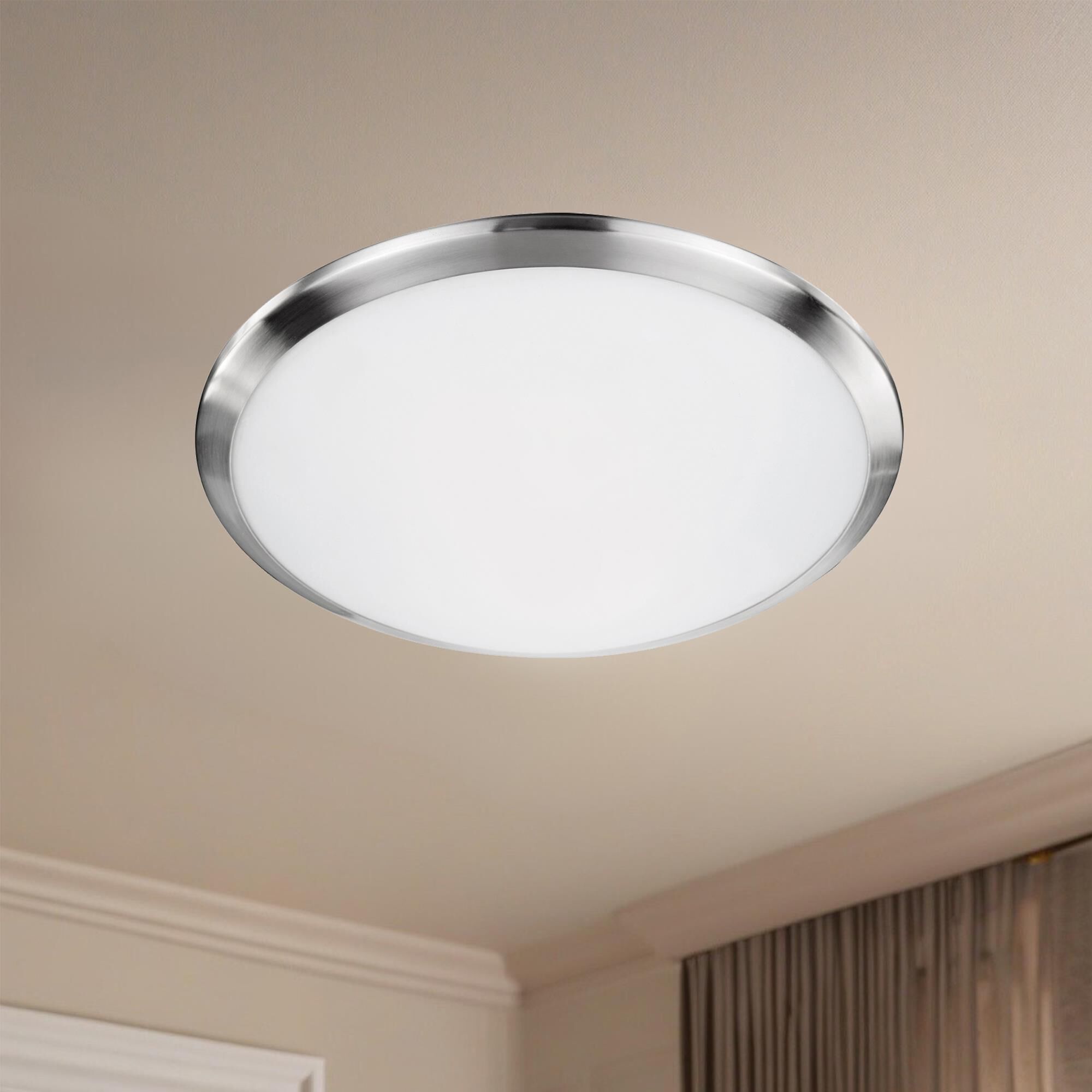 Shown in Brushed Nickel finish and White Opal glass