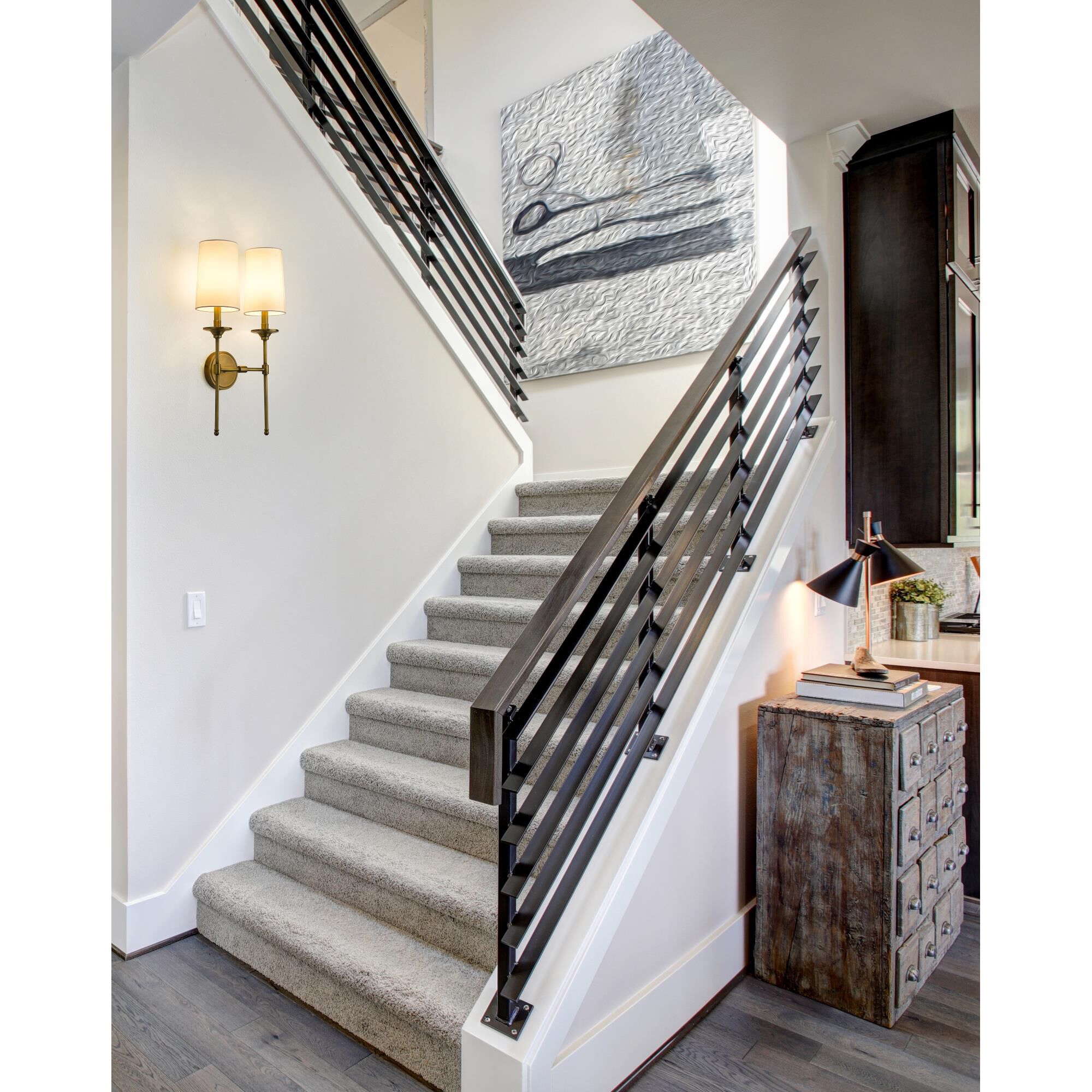 Shown in Rubbed Brass finish and Cloth Cover shade