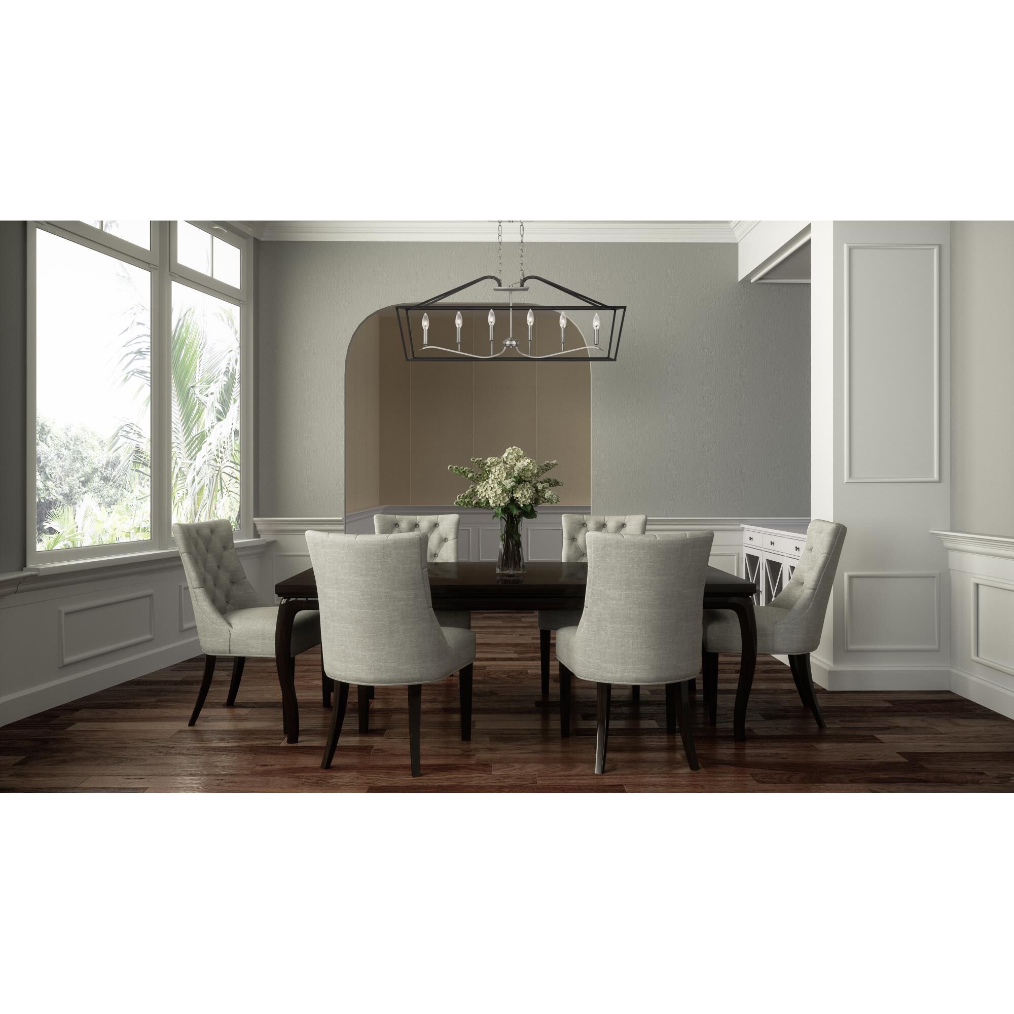 42 Inch 6 Light Linear Suspension Light by Quoizel