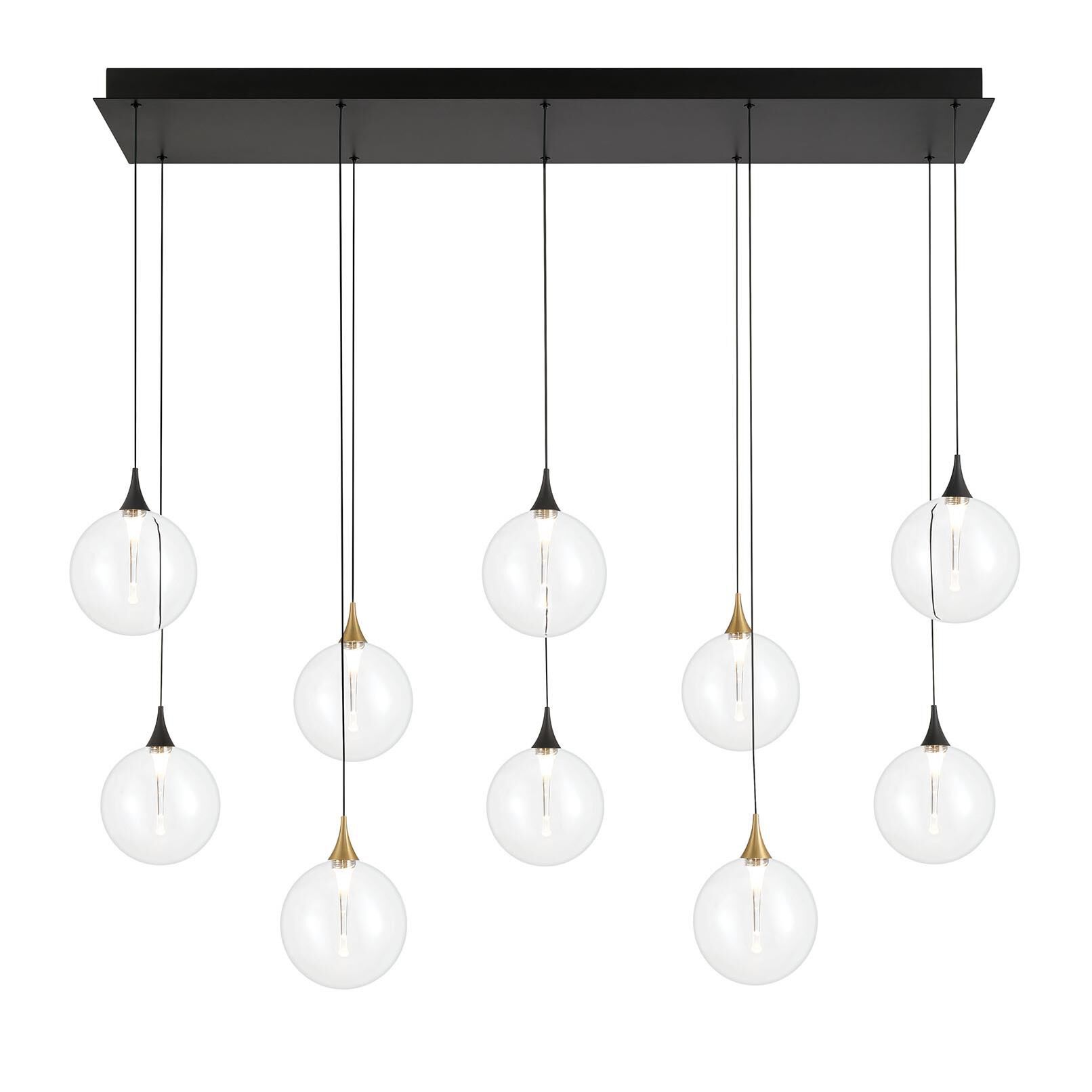 Shown in Gold-Black finish and Clear glass