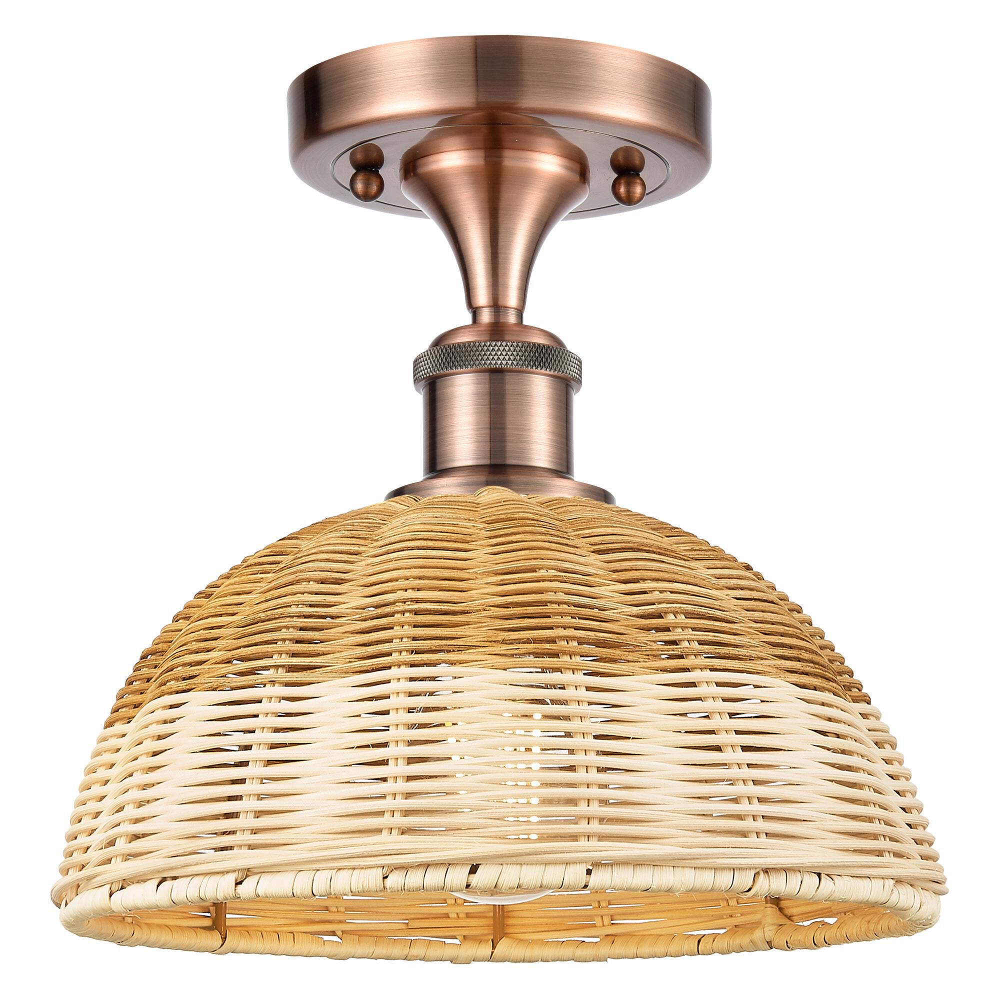 Shown in Antique Copper finish and Natural shade