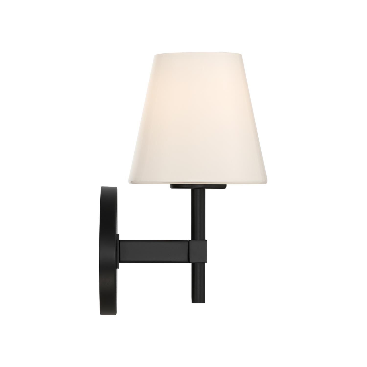 Shown in Black finish and Glass shade