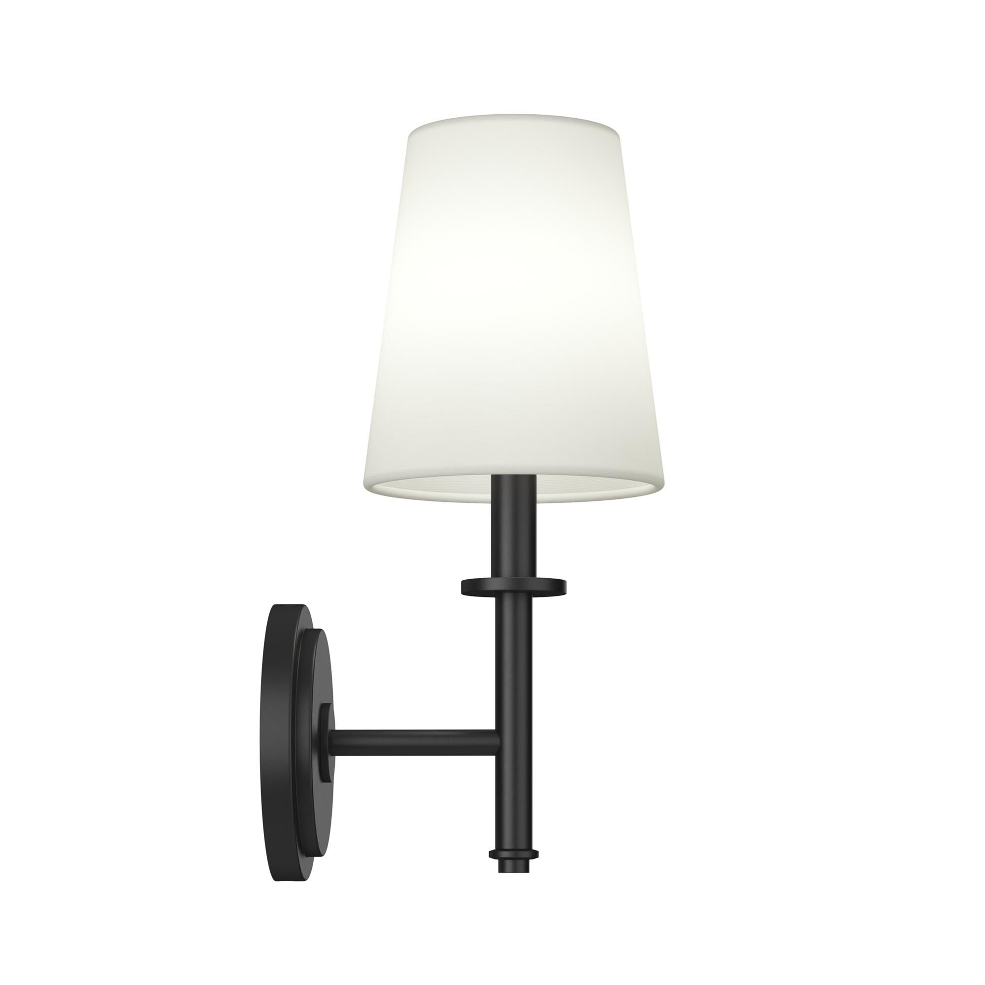 Shown in Black finish and Fabric shade