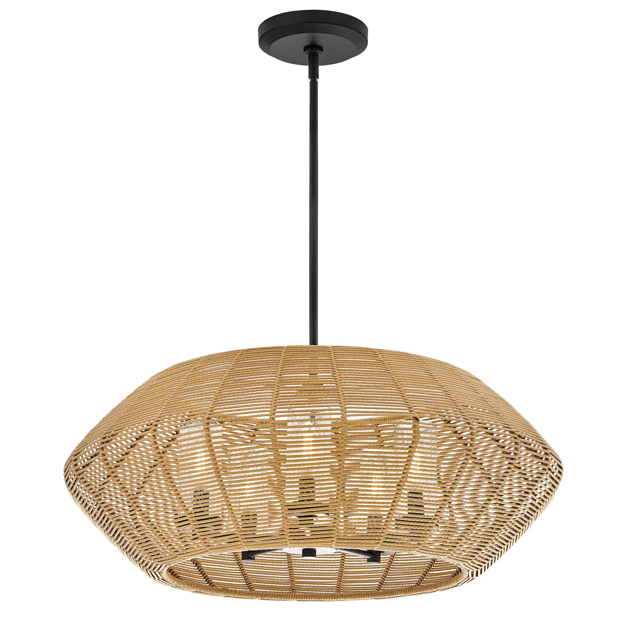 Shown in Black finish and Clear Seedy glass