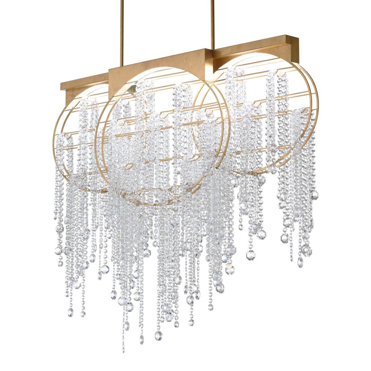 Shown in Heirloom Gold finish and Radiance crystal and Crystal glass