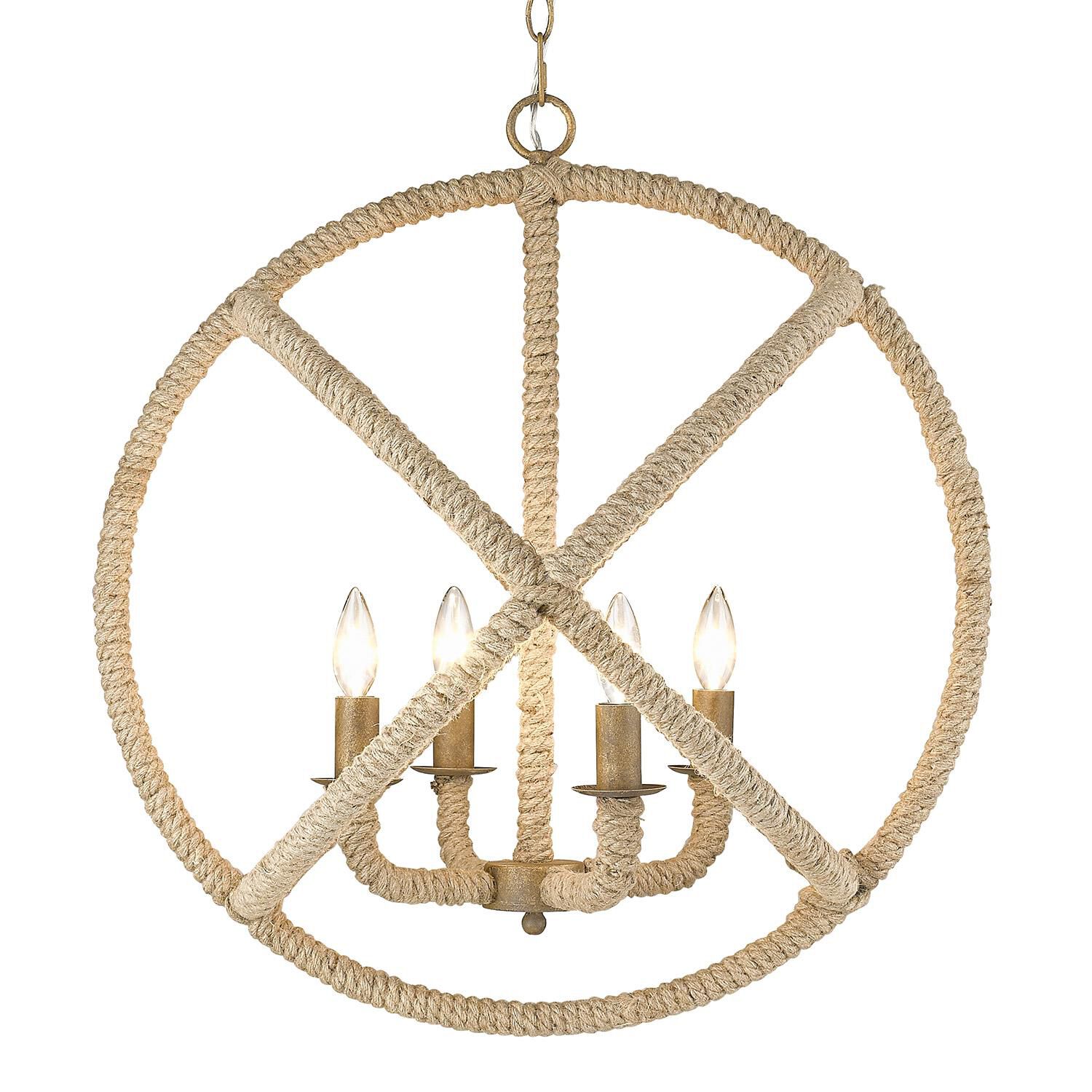 Marina 23 Inch Cage Pendant by Golden Lighting