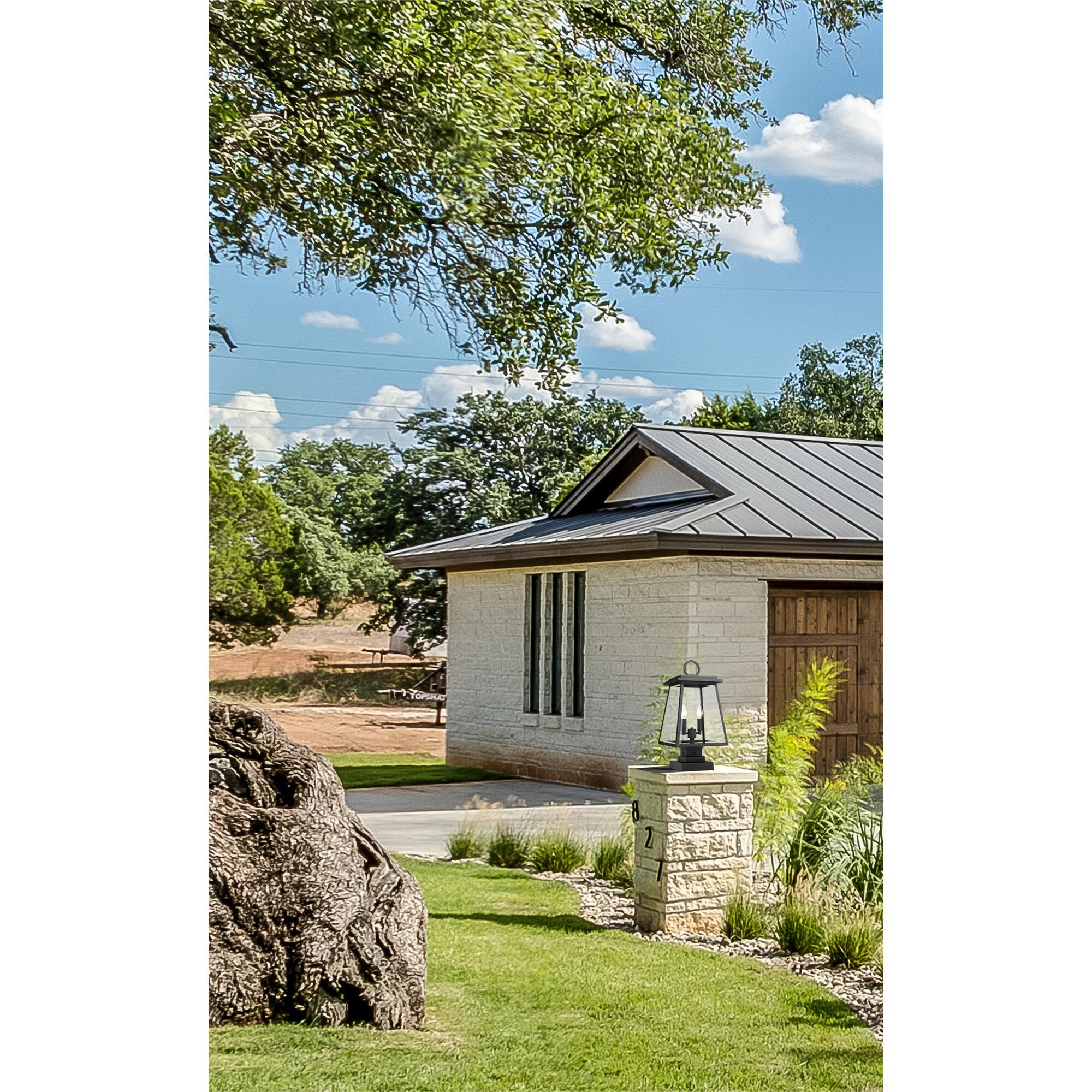 Shown in Black finish and Clear Beveled glass