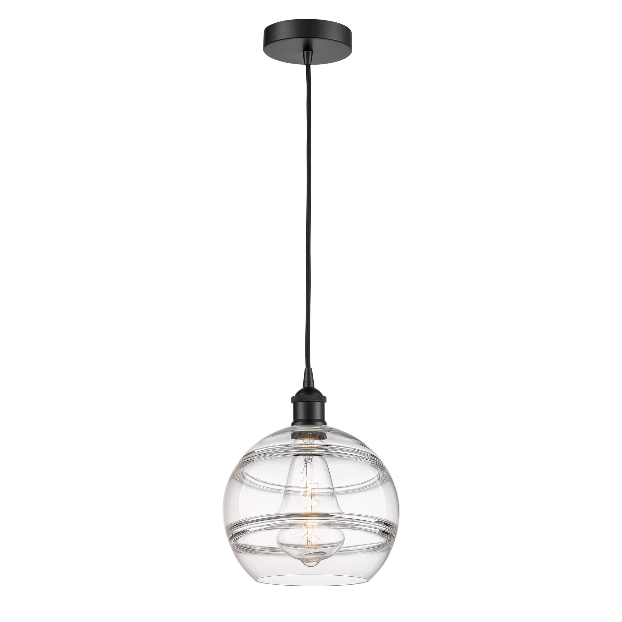Shown in Matte Black finish and Clear glass