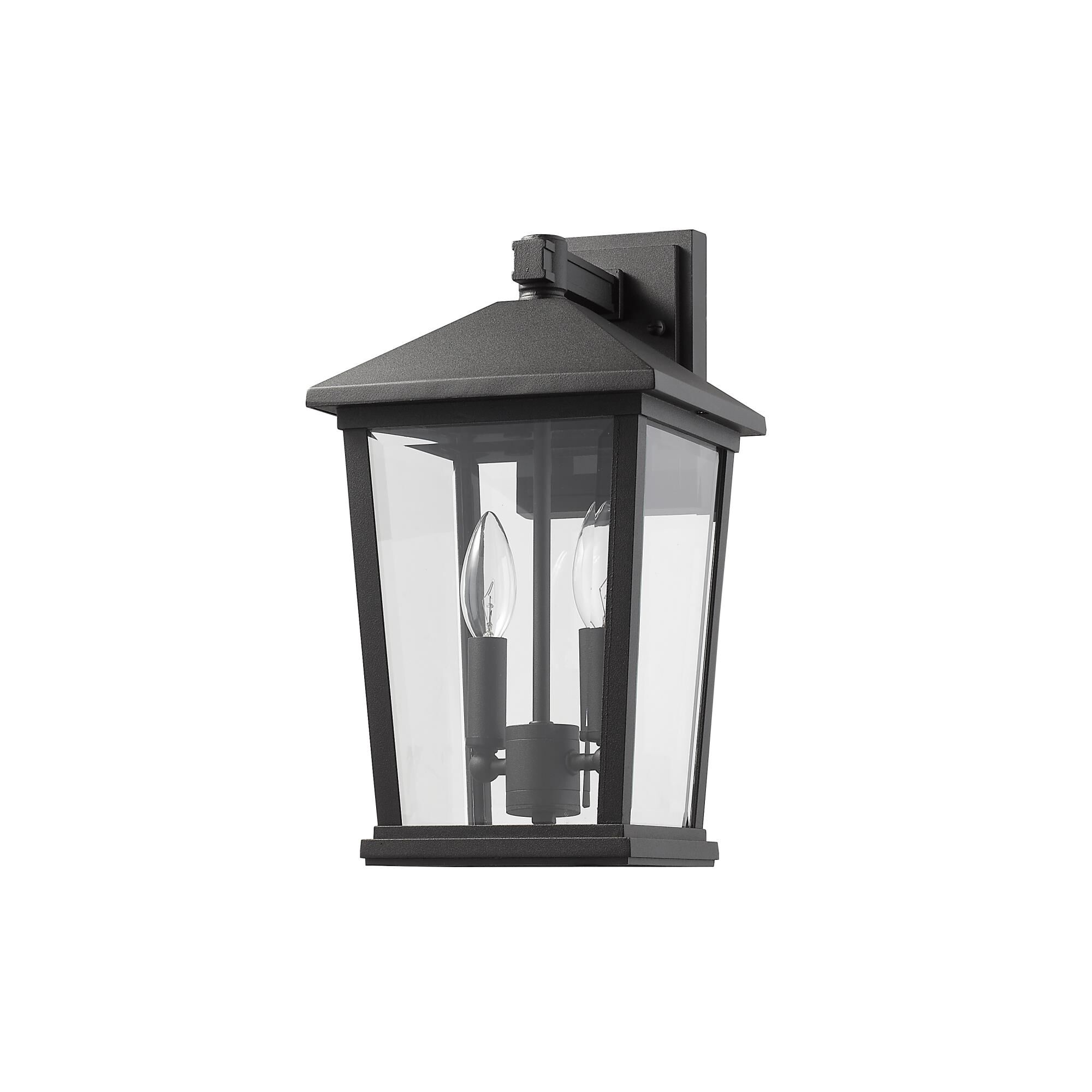 Shown in Black finish and Glass shade