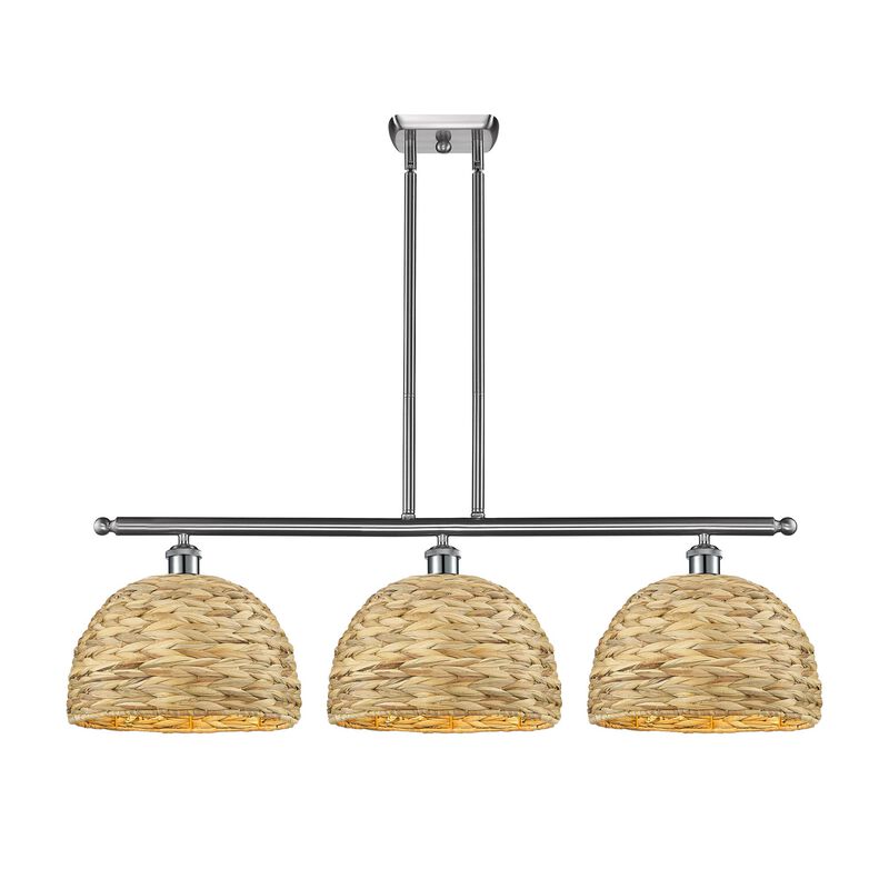 Bruno Marashlian Woven Rattan 38 Inch Linear Suspension Light by Innovations Lighting