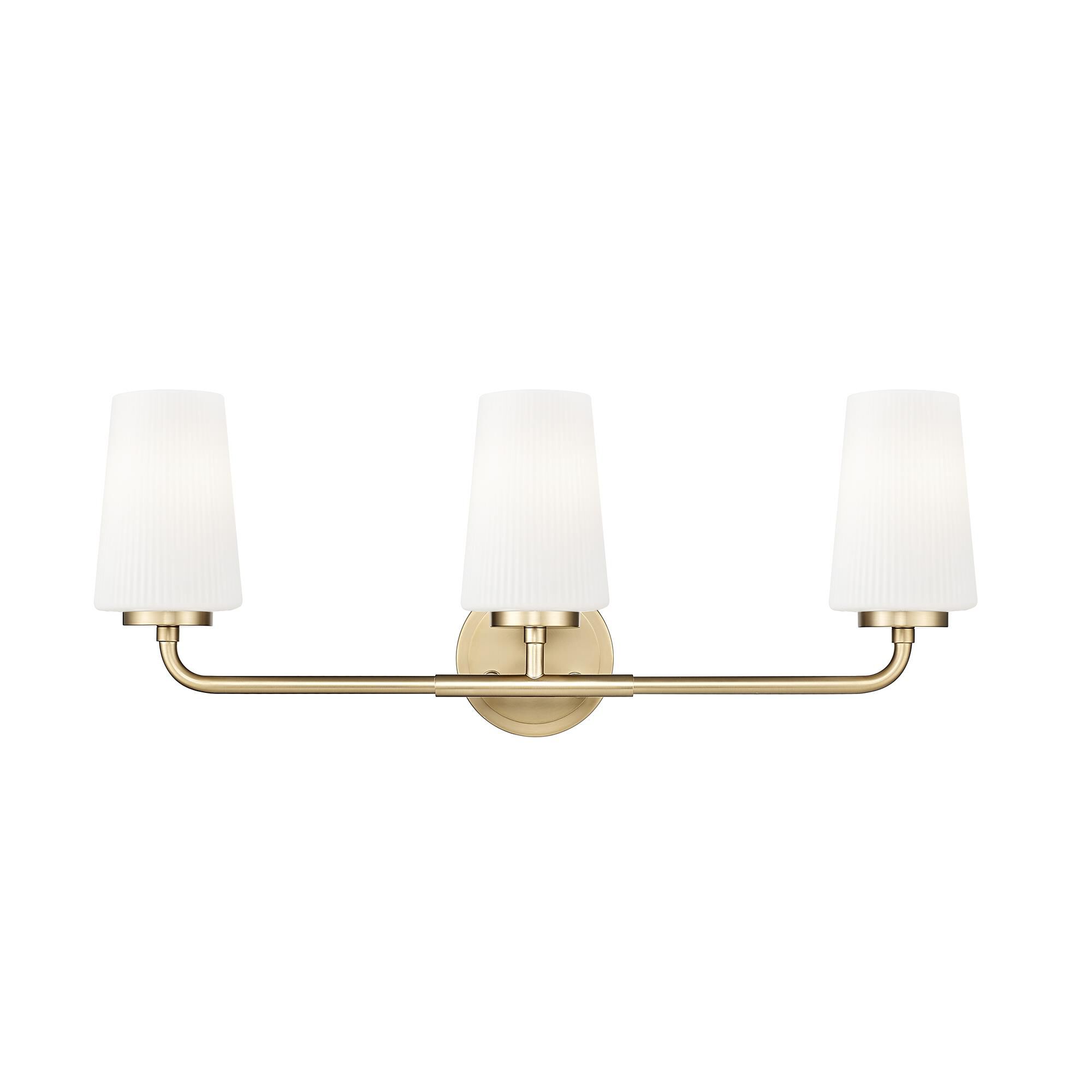 Shown in Modern Gold finish and Matte Opal glass and Matte Opal shade