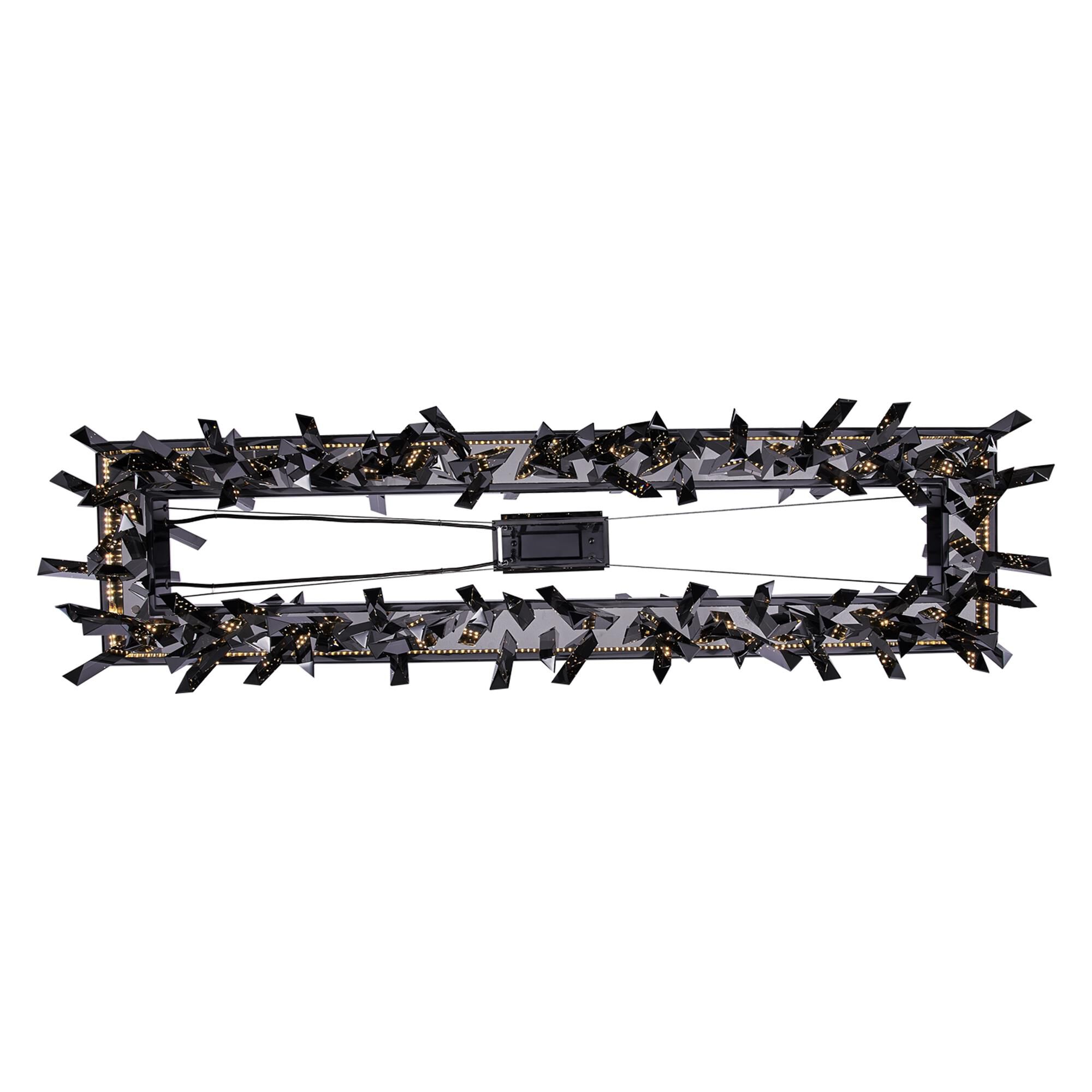 Shown in Black Nickel finish and Smoked Firenze crystal