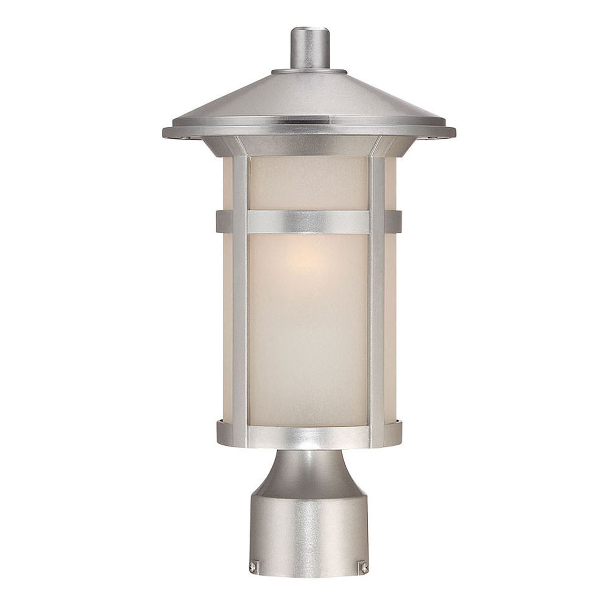 Shown in Brushed Silver finish and Frosted glass and Frosted Cylindrical Glass shade