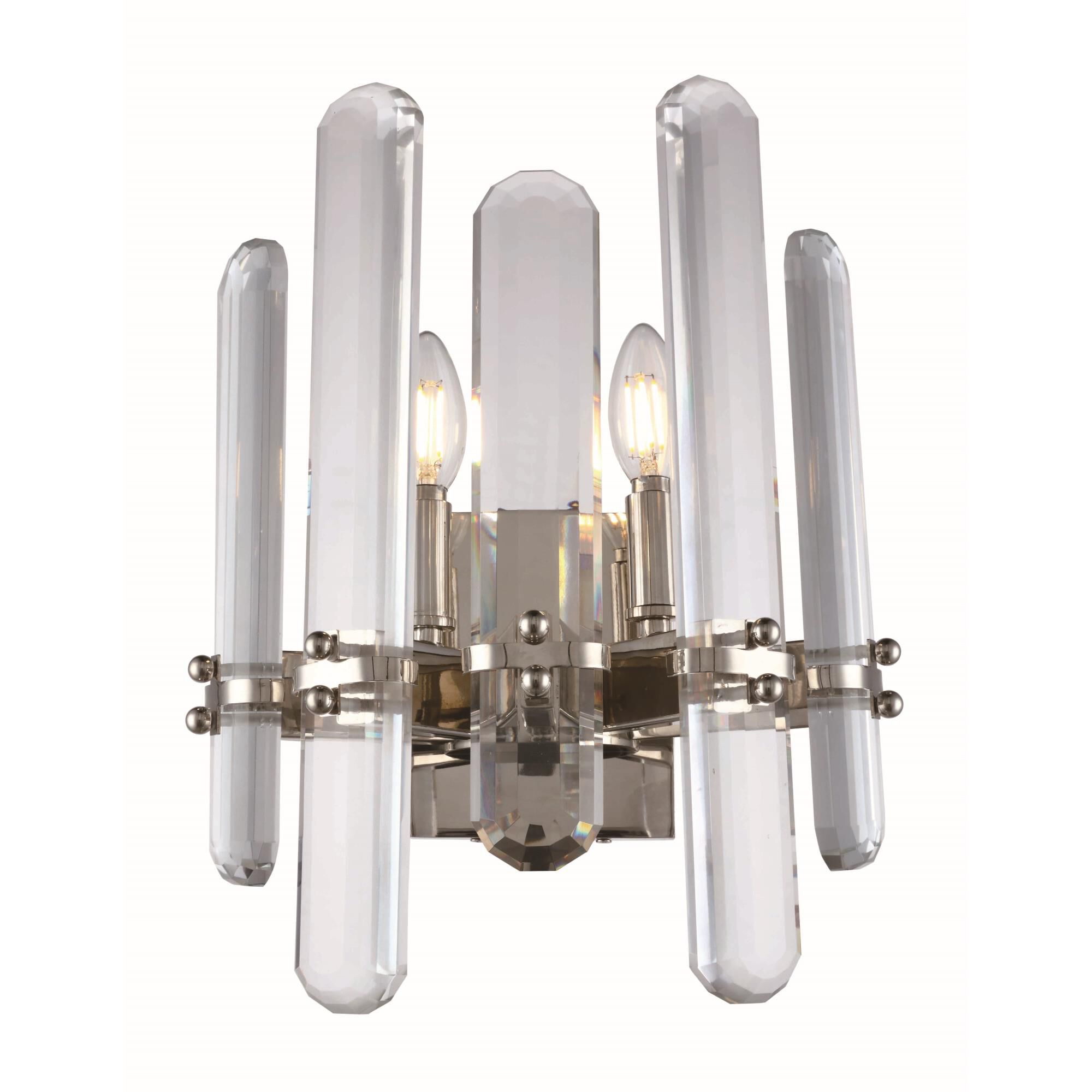Shown in Polished Nickel finish and Royal Cut crystal and Clear accent
