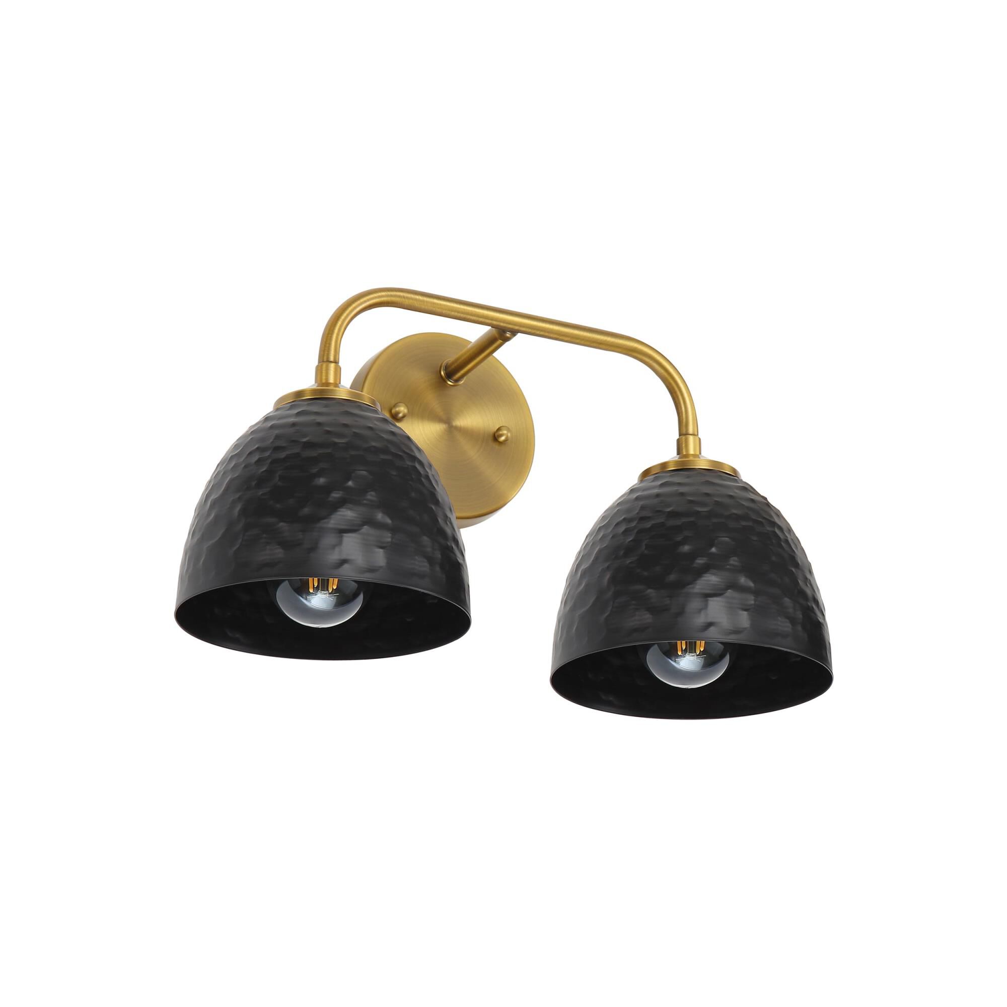 Shown in Modern Brass finish and Matte Black shade