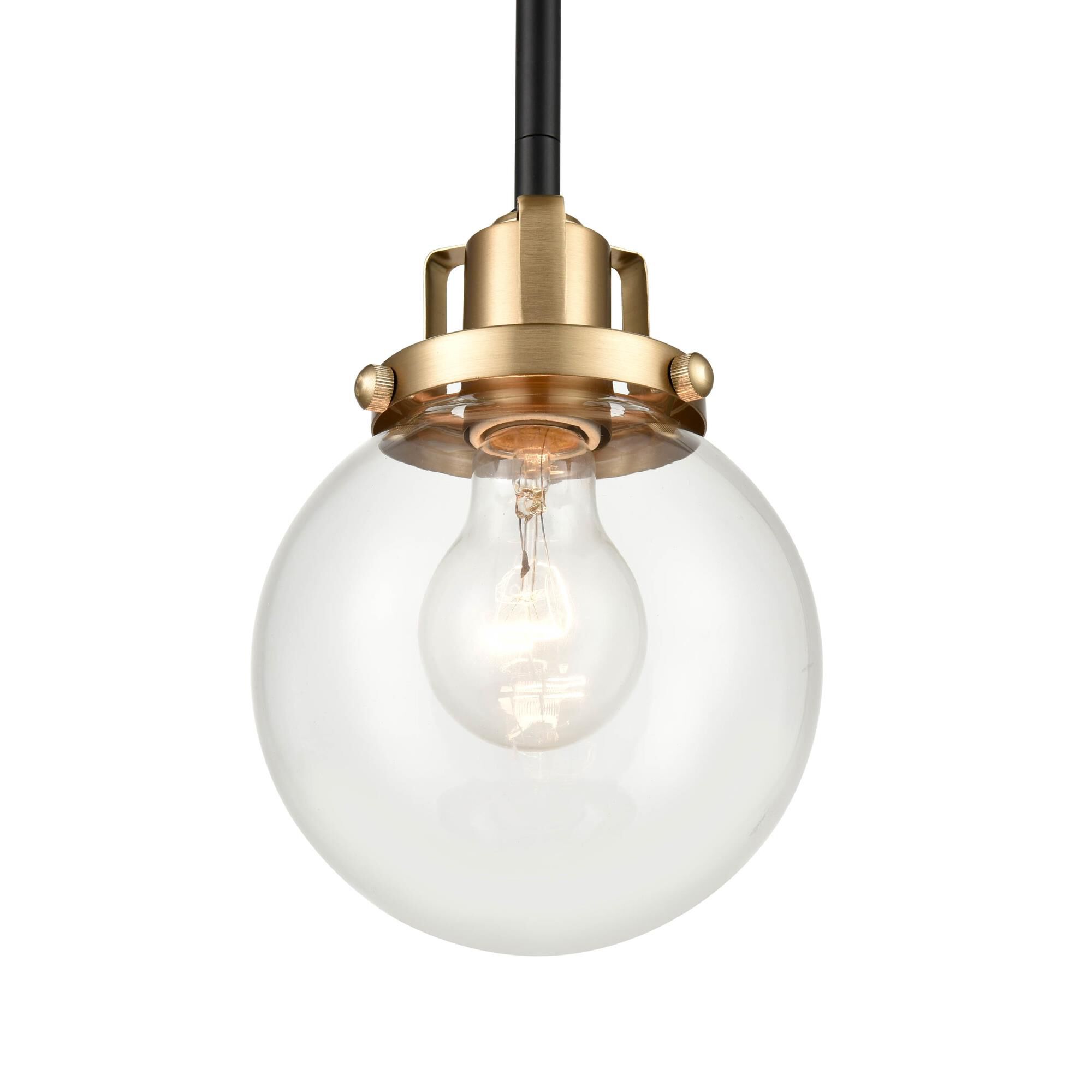 Shown in Matte Black and Modern Gold finish and Clear glass