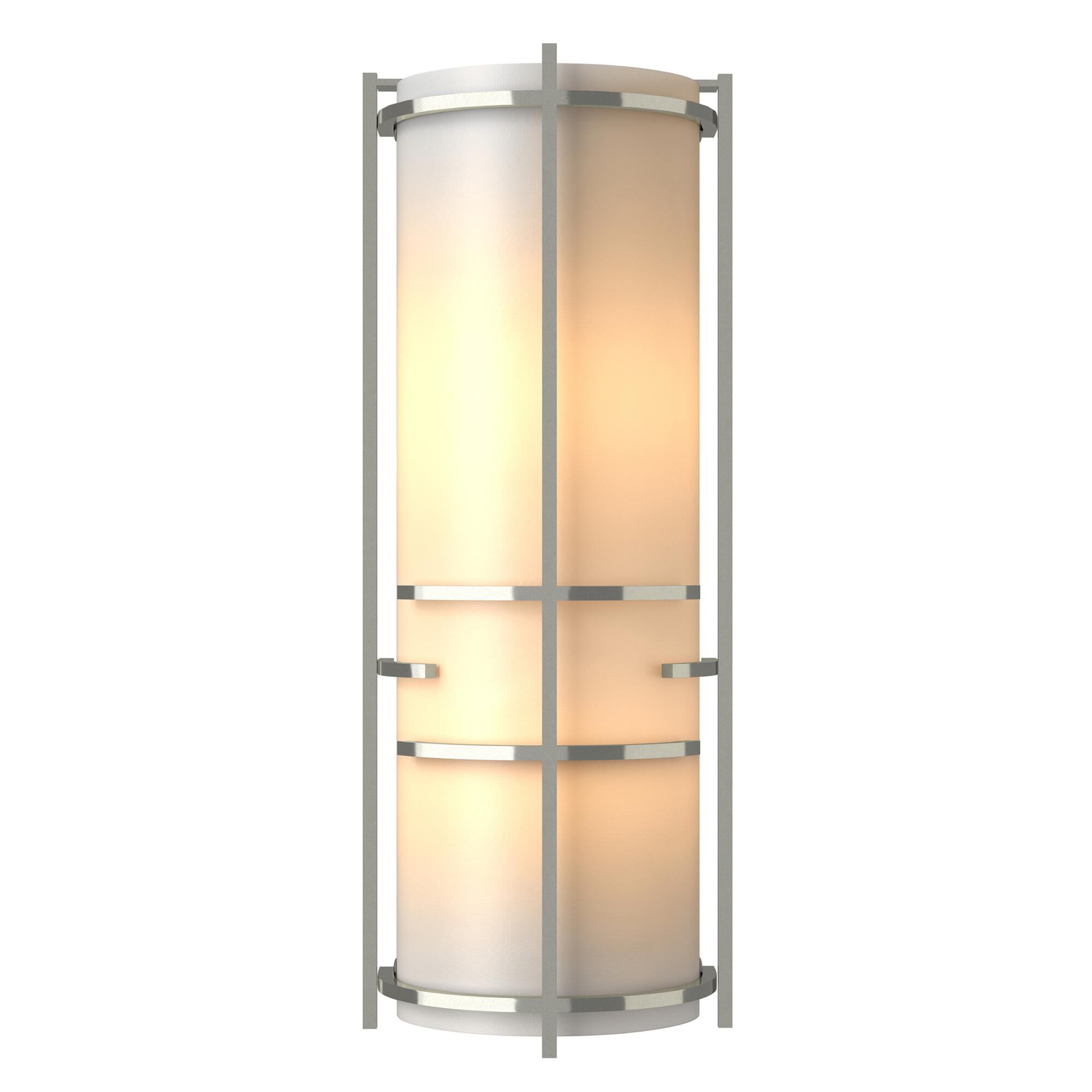 Shown in Sterling finish and White Art glass