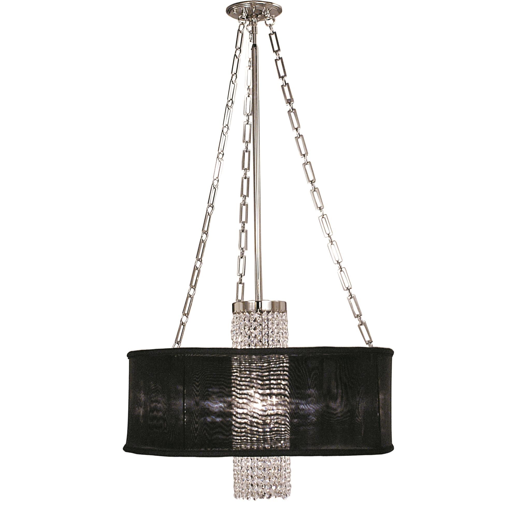 Shown in Polished Silver finish and Clear crystal and Deep Eggplant Sheer shade