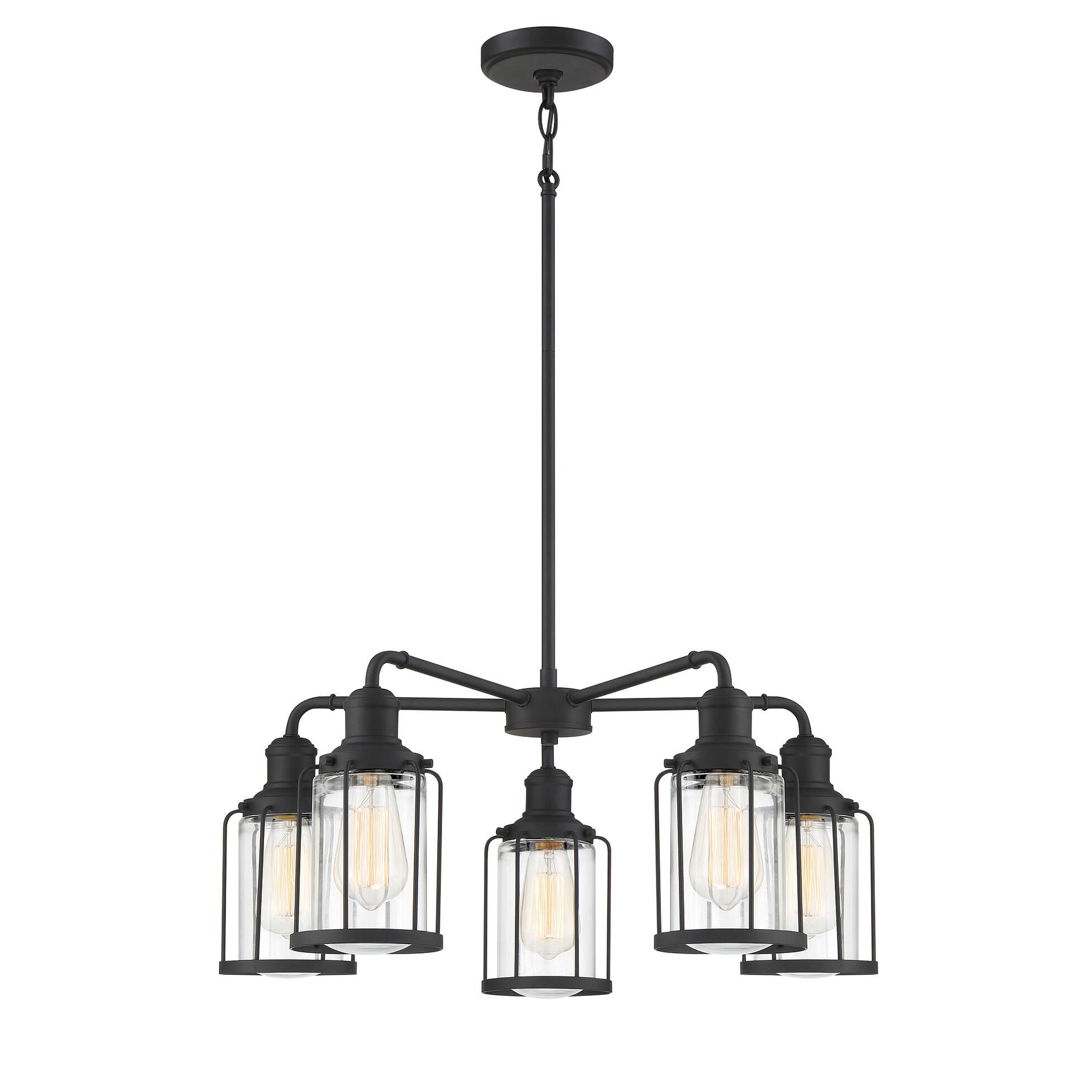 Shown in Earth Black finish and Clear Glass shade