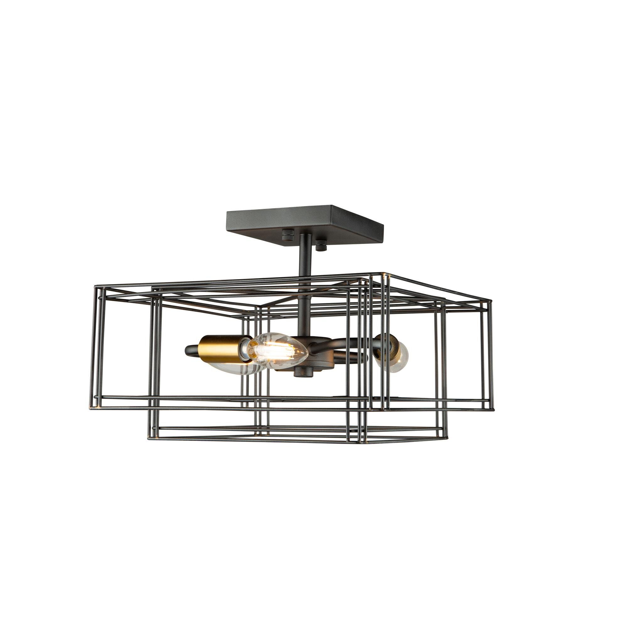 Artisan 12 Inch 3 Light Semi Flush Mount by Artcraft