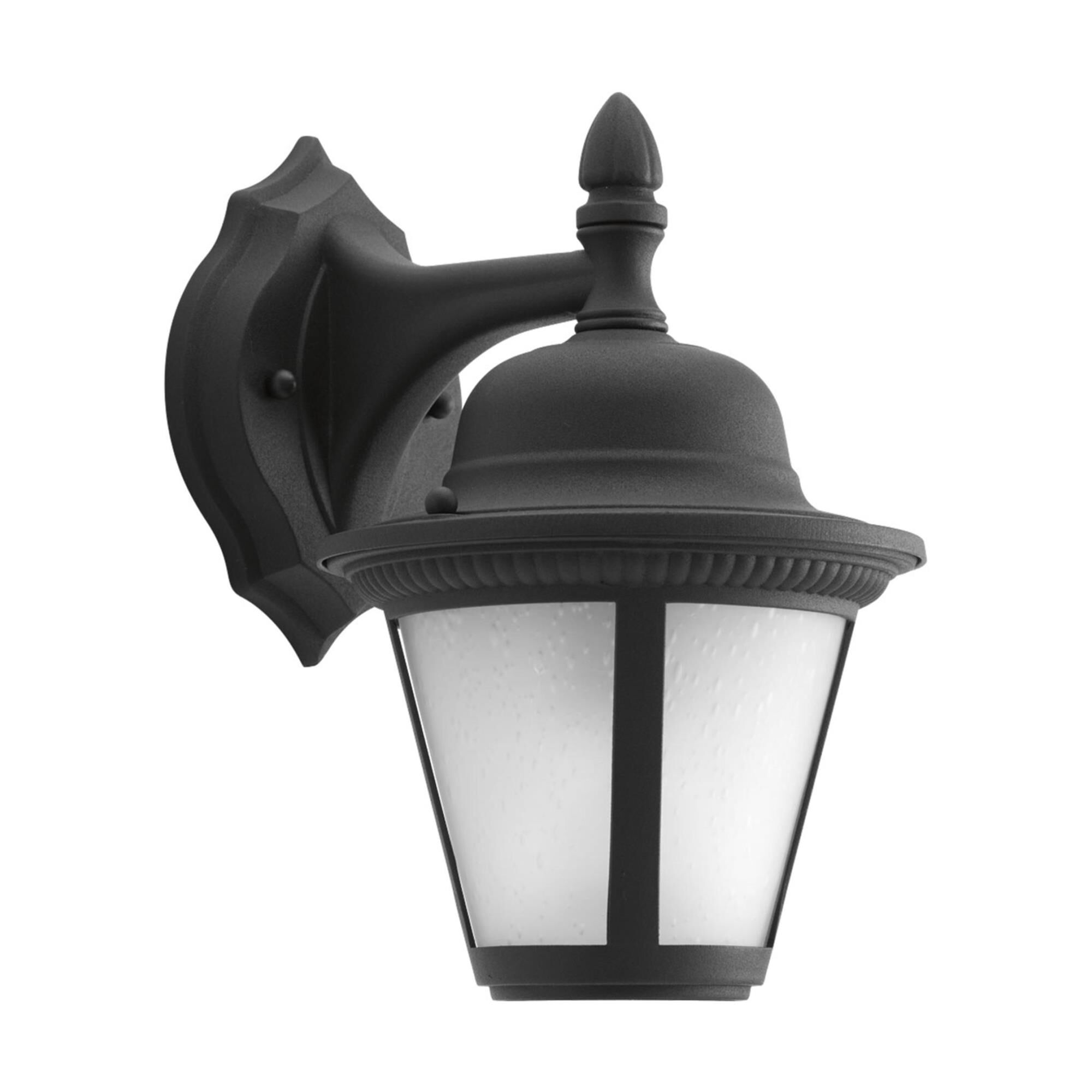 Shown in Black finish and Etched Seeded glass