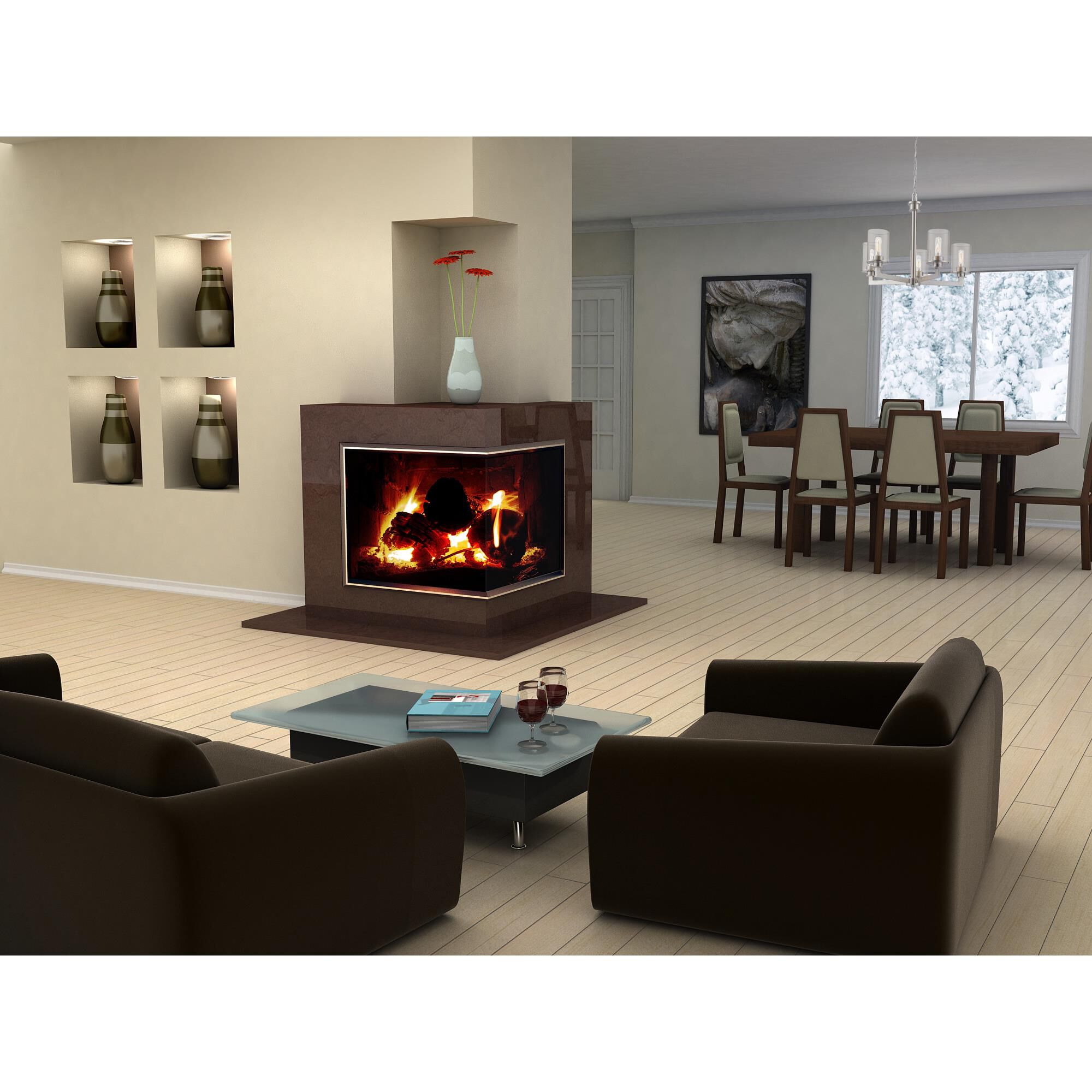 Shown in Brushed Nickel finish and Glass shade