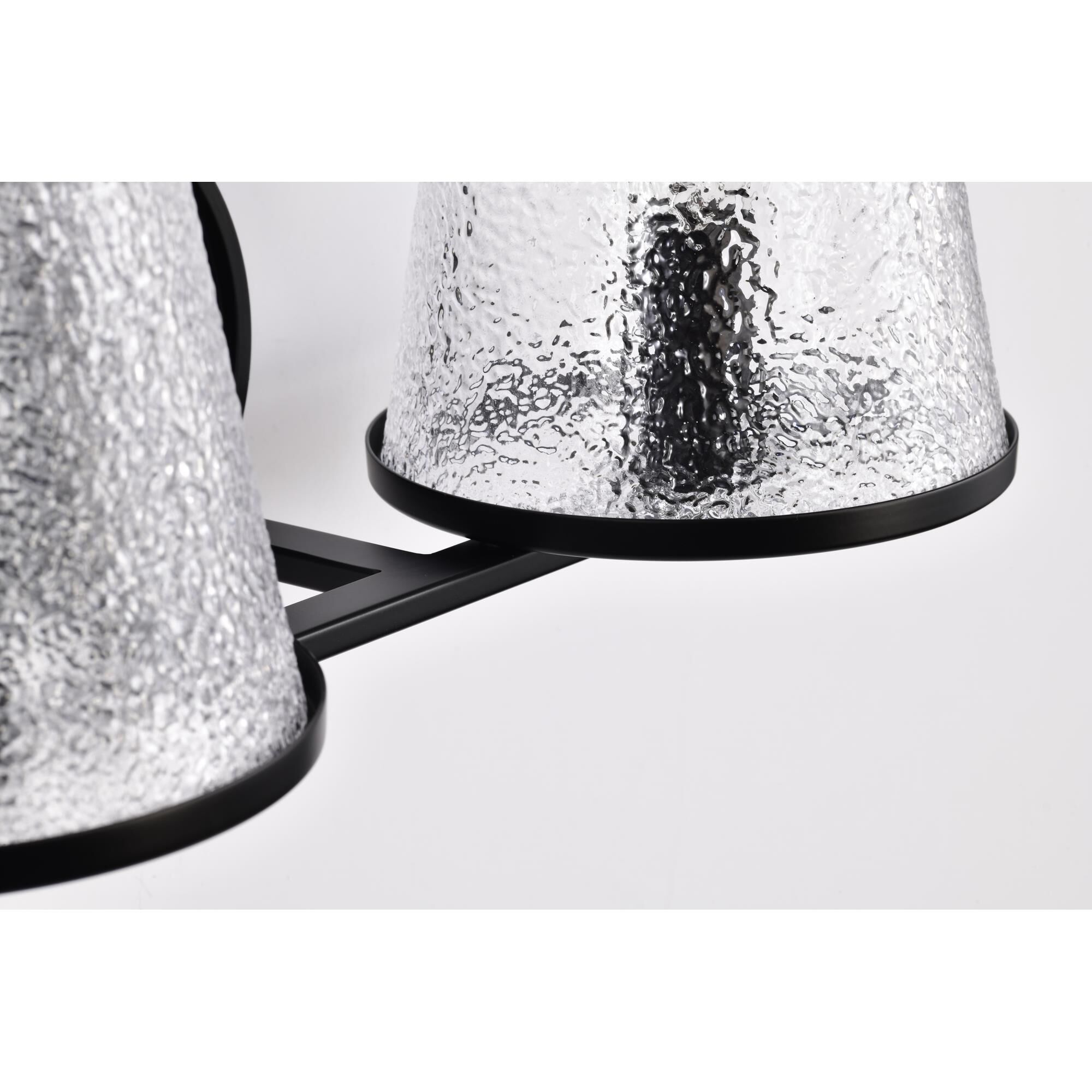 Shown in Black finish and Hammered glass