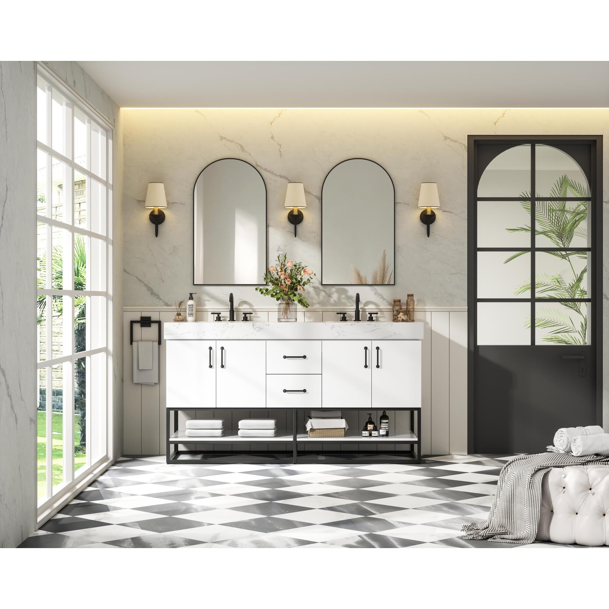 Shown in White finish