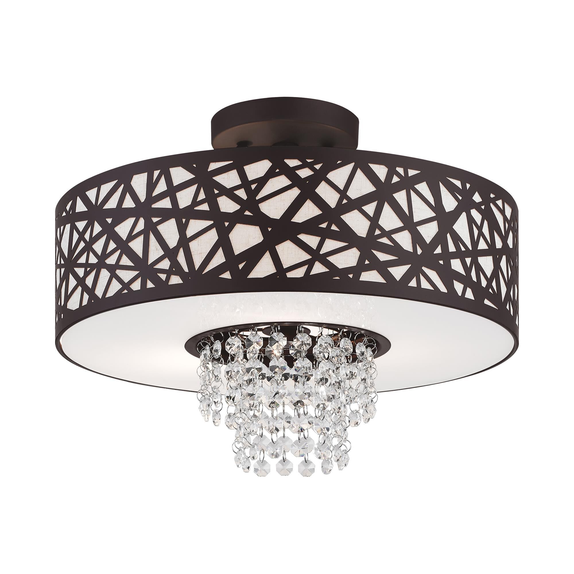 Allendale 14 Inch 3 Light Semi Flush Mount by Livex Lighting