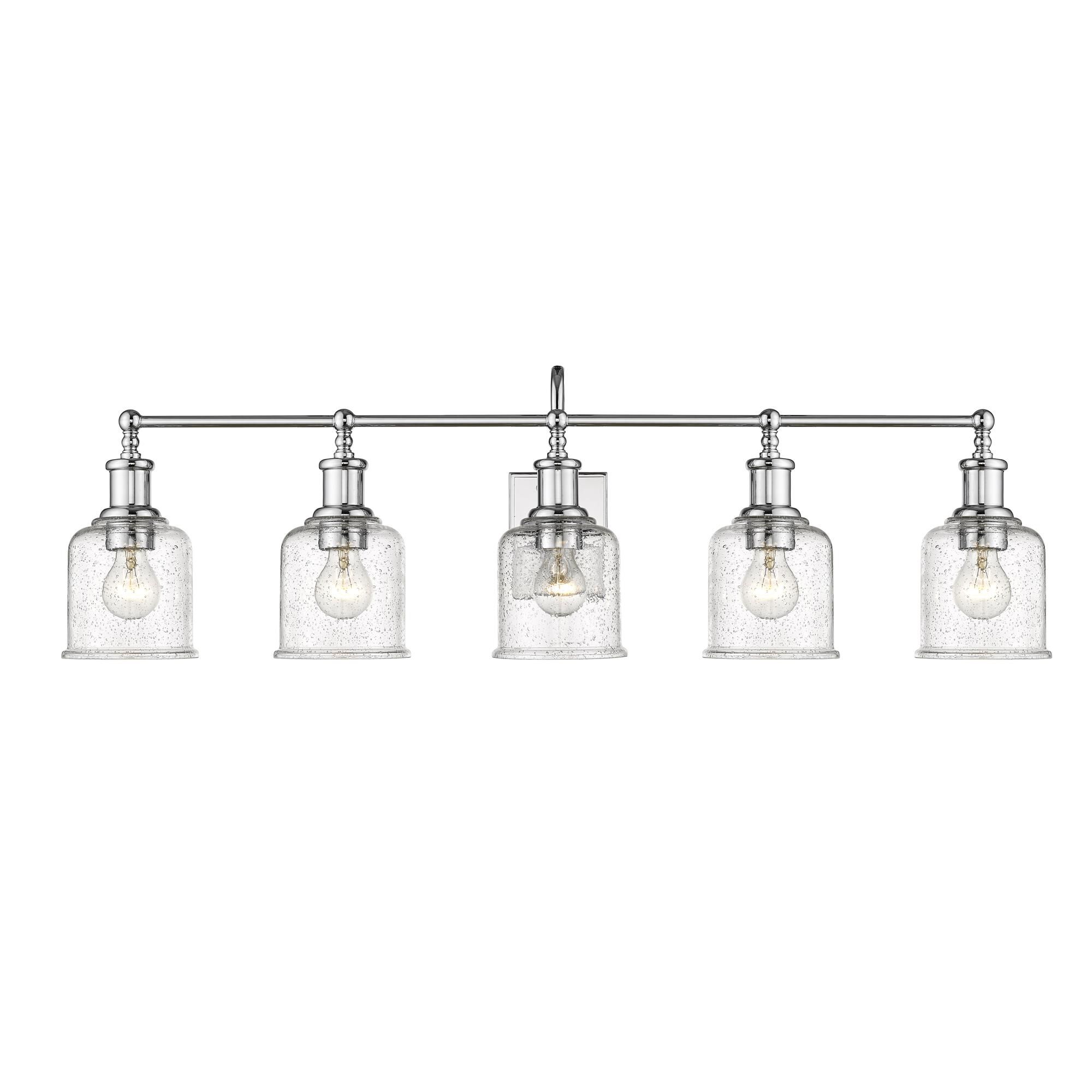 Shown in Chrome finish and Glass shade