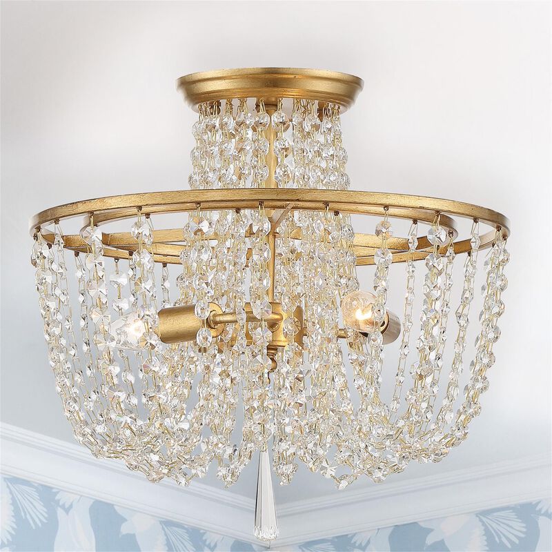 Arcadia 15 Inch 3 Light Semi Flush Mount by Crystorama
