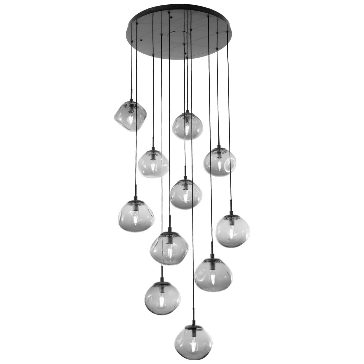 Shown in Matte Black finish and Blown Smoke glass