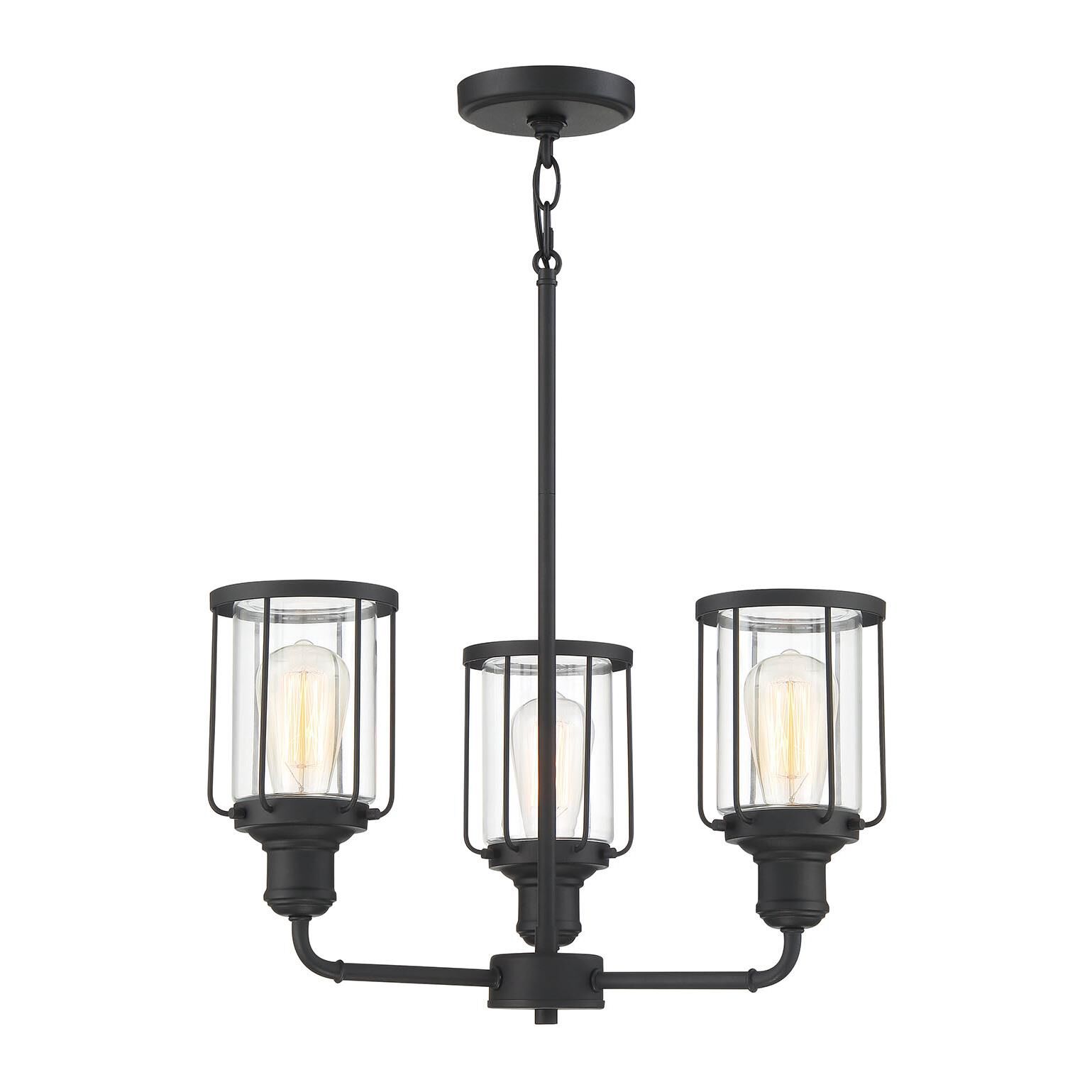 Shown in Earth Black finish and Clear Glass shade