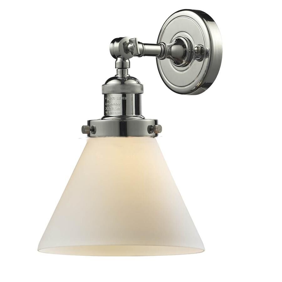 Shown in Polished Nickel finish and Matte White Cased glass