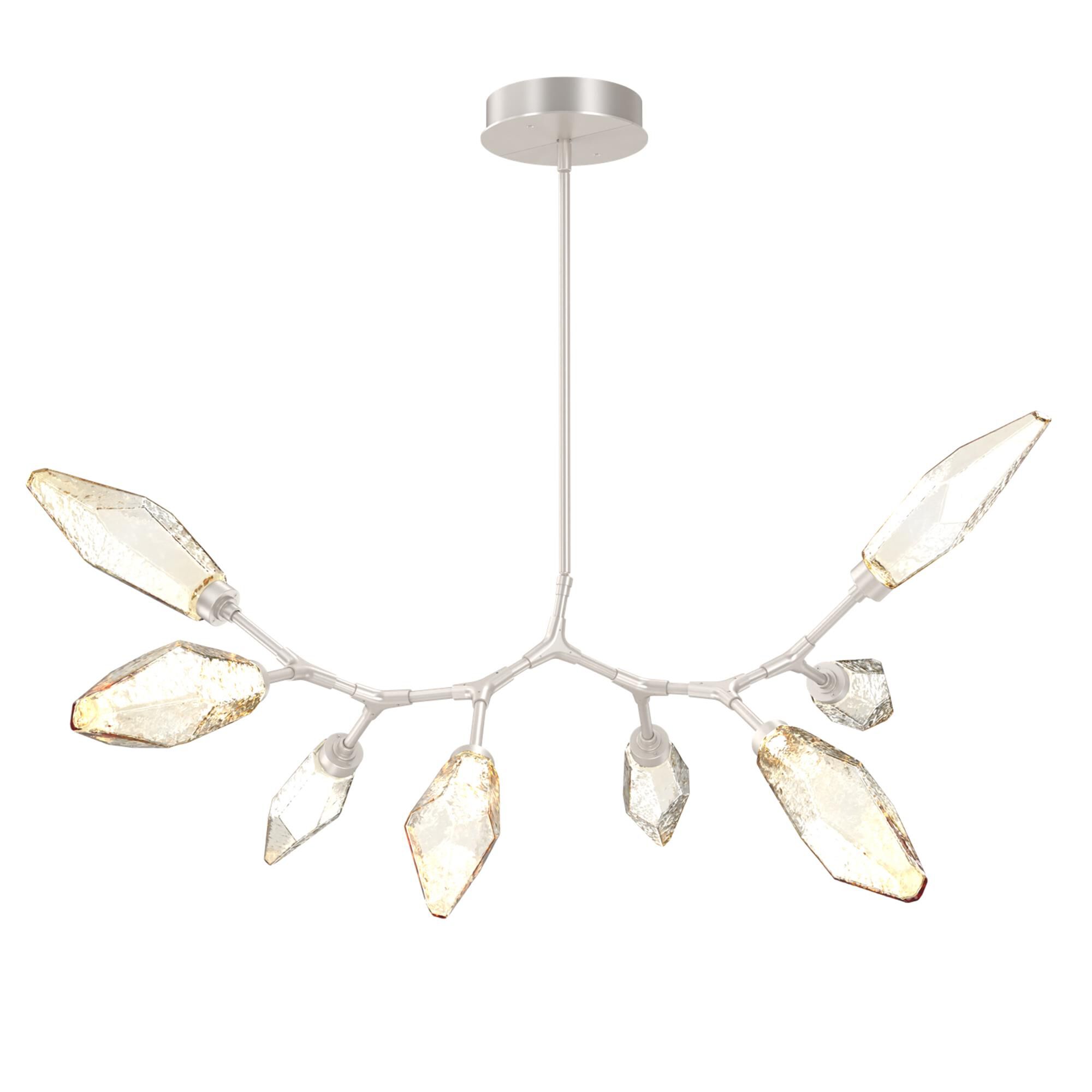 Shown in Metallic Beige Silver finish and Amber glass