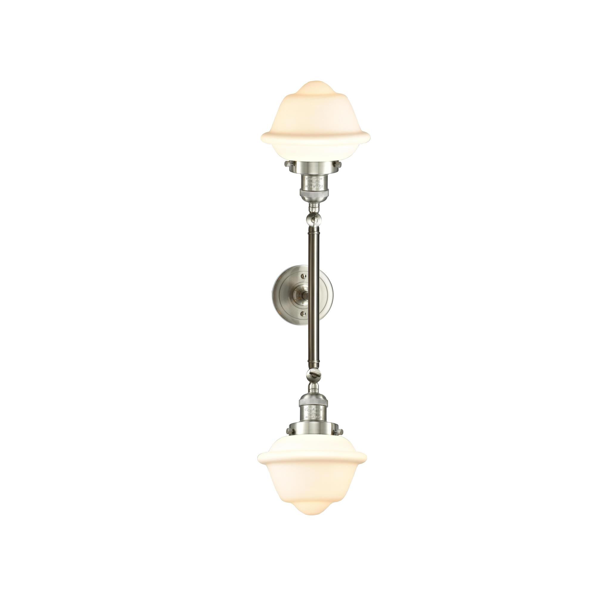 Shown in Brushed Satin Nickel finish and Matte White Cased glass