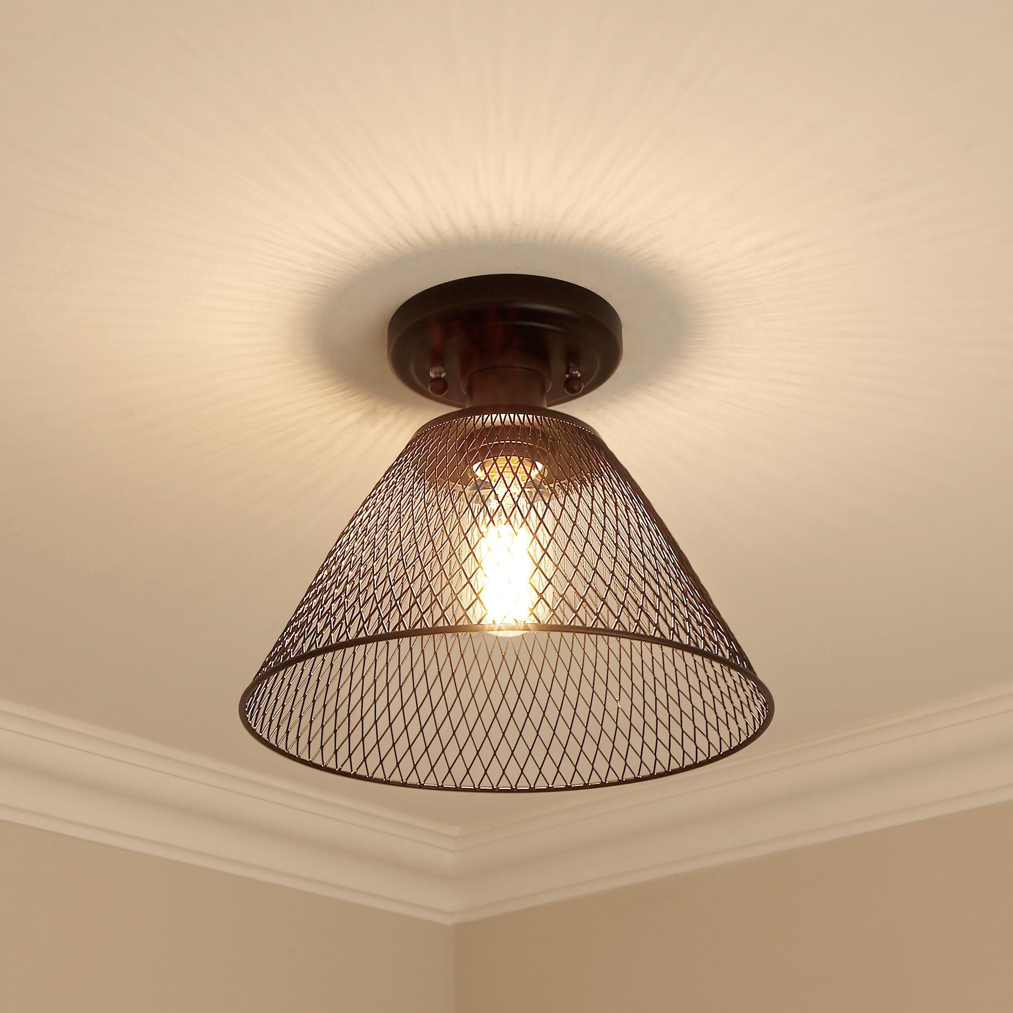 Carver 8 Inch Semi Flush Mount by Golden Lighting - Clearance